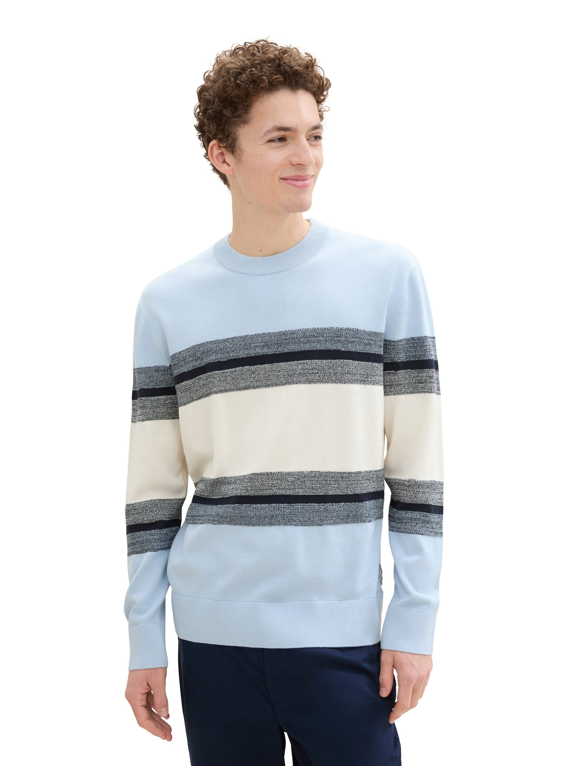 TOM TAILOR Denim Strickpullover mit Blockstreifen günstig online kaufen