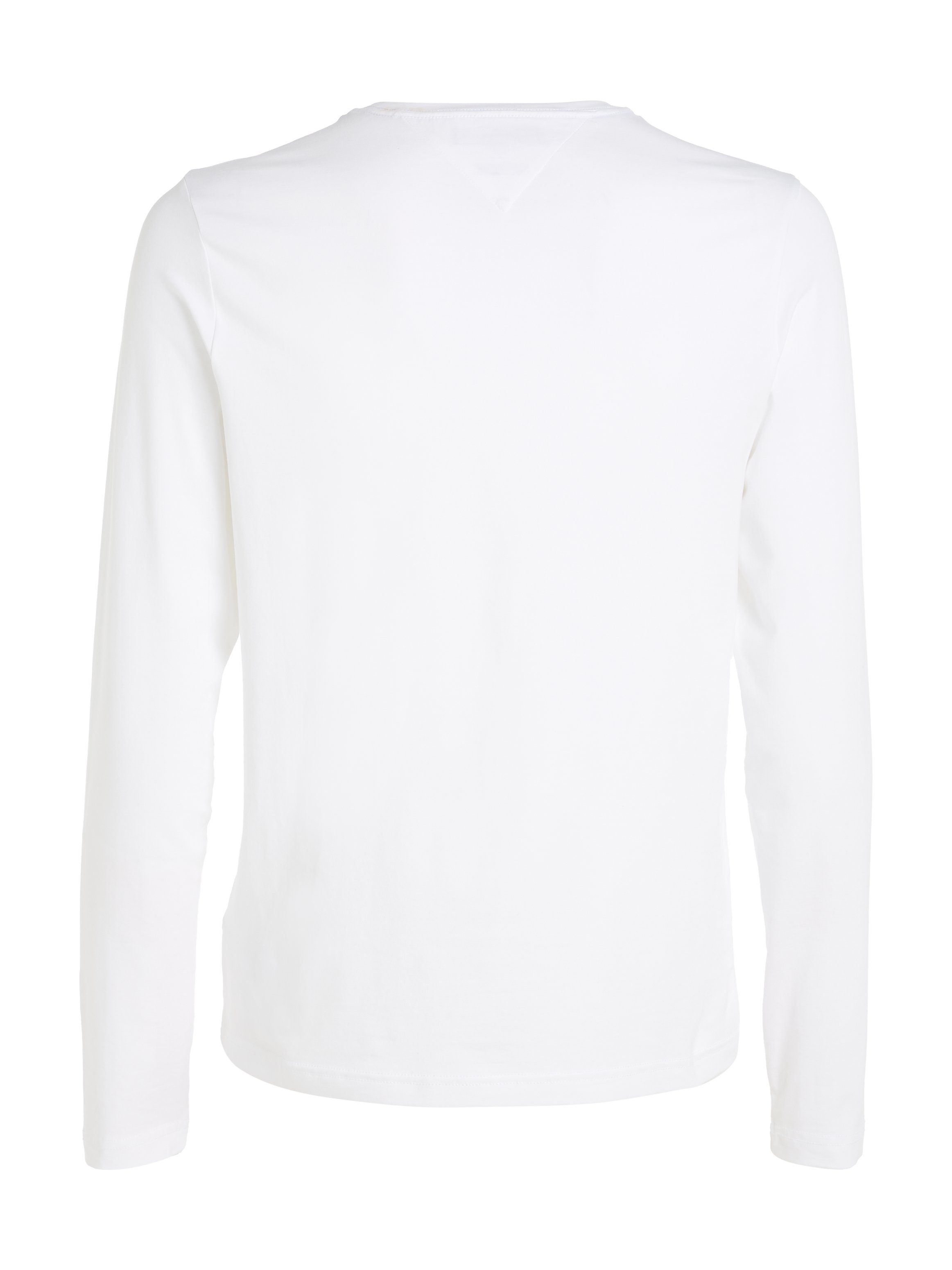 Tommy Hilfiger Langarmshirt STRETCH biologischem white FIT SLIM LONG Baumwollstretch aus SLEEVE
