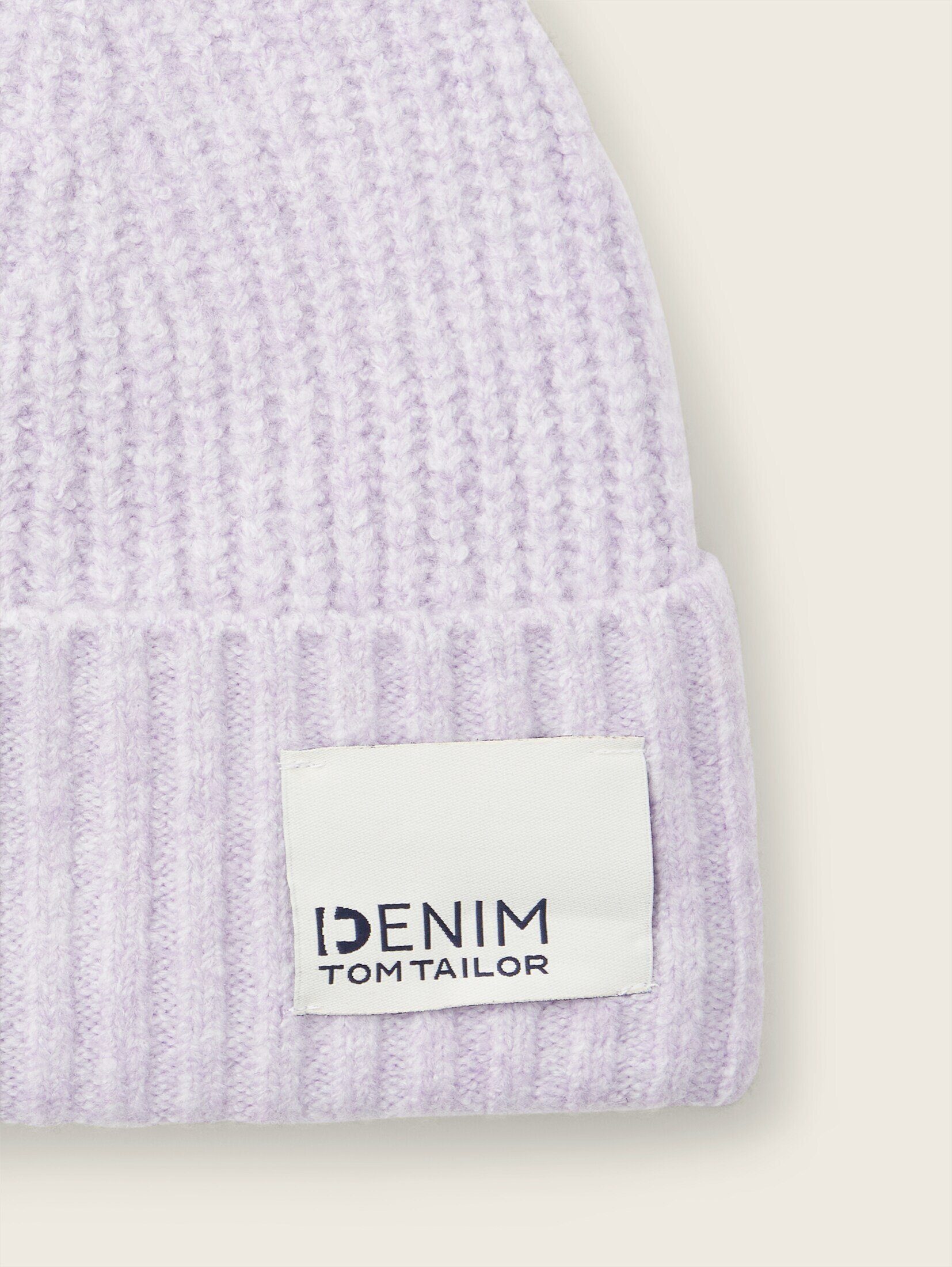 TAILOR mit lavender melange (1-St) Polyester Strickmütze Denim recyceltem Beanie TOM soft