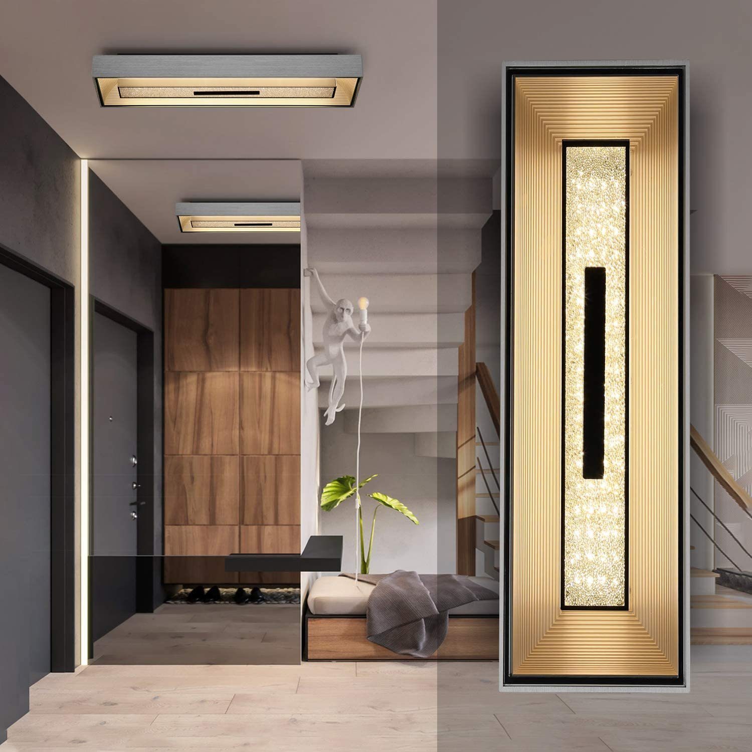 ZMH LED Deckenleuchte Wohnzimmer Modern Deko Schlafzimmer Büro, Warmweiß Flur Esstisch