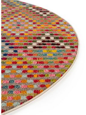 Teppich Casa, benuta, rund, Höhe: 11 mm, Kunstfaser, Berber, Ethno-Style, Wohnzimmer