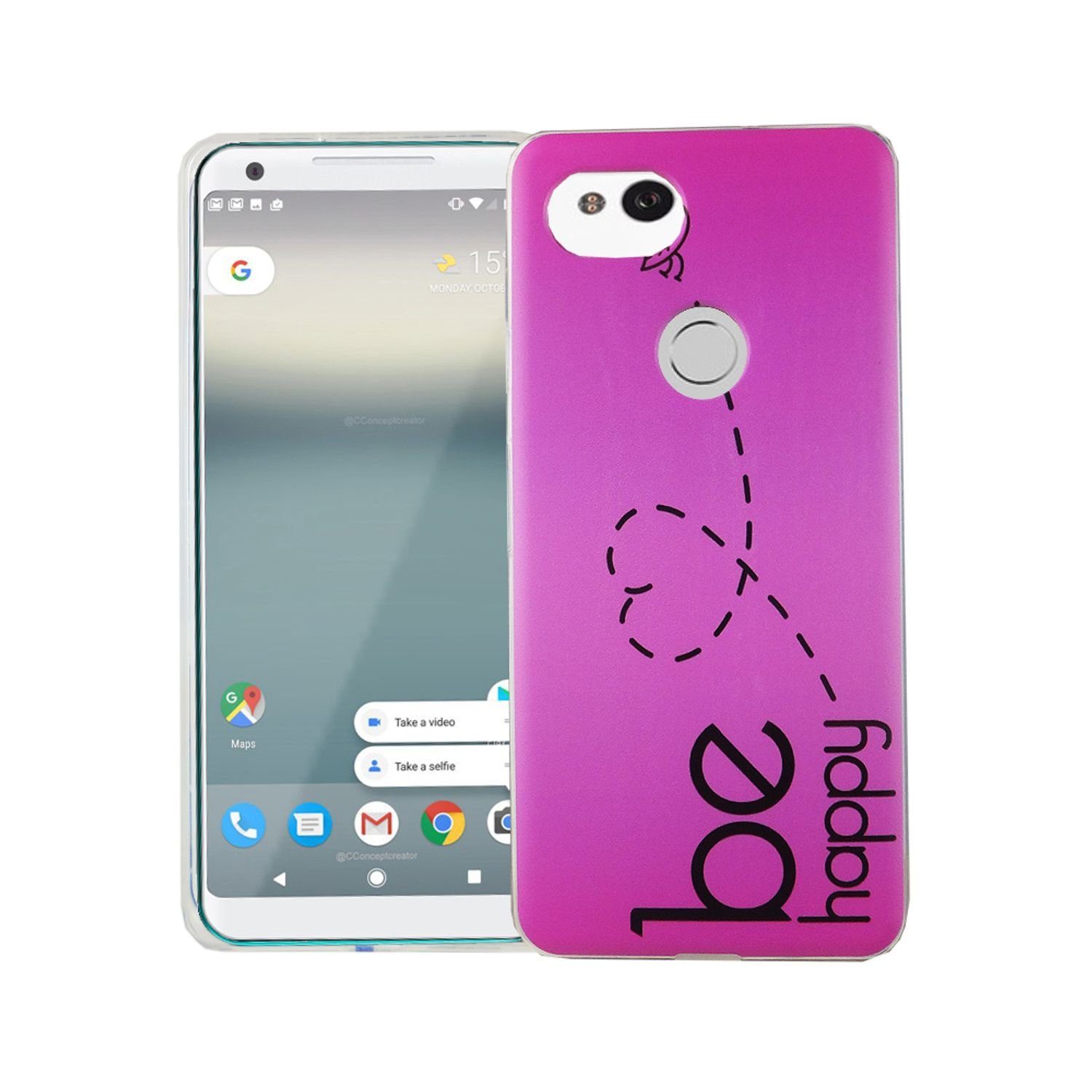 König Design Handyhülle Google Pixel 2 XL, Google Pixel 2 XL Handyhülle  Bumper Backcover Rosa