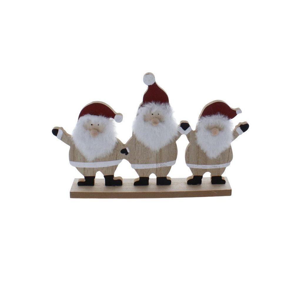 MICA Weihnachtsfigur Standdeko - 3 Weihnachtsmänner - ca. 25 x 4 x 16 cm