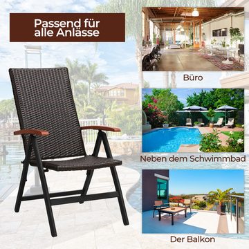 TLGREEN Klappstuhl 5-Fach Verstellbarer Stuhl,wetterfest,Gartensessel mit Fußablage (1 St)