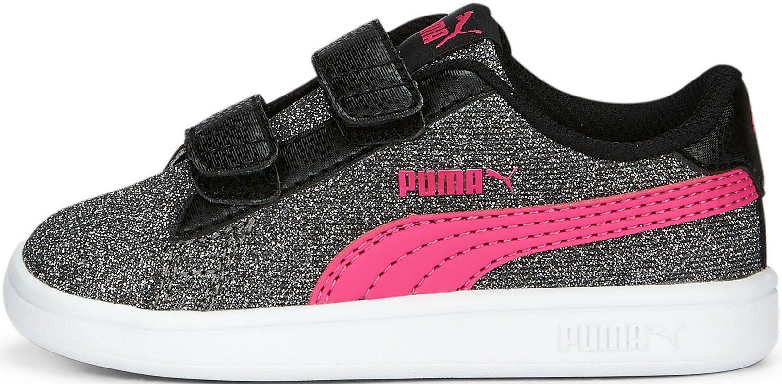 PUMA Puma Smash v2 Glitz schwarz-pink Klettverschluss Inf Sneaker mit V