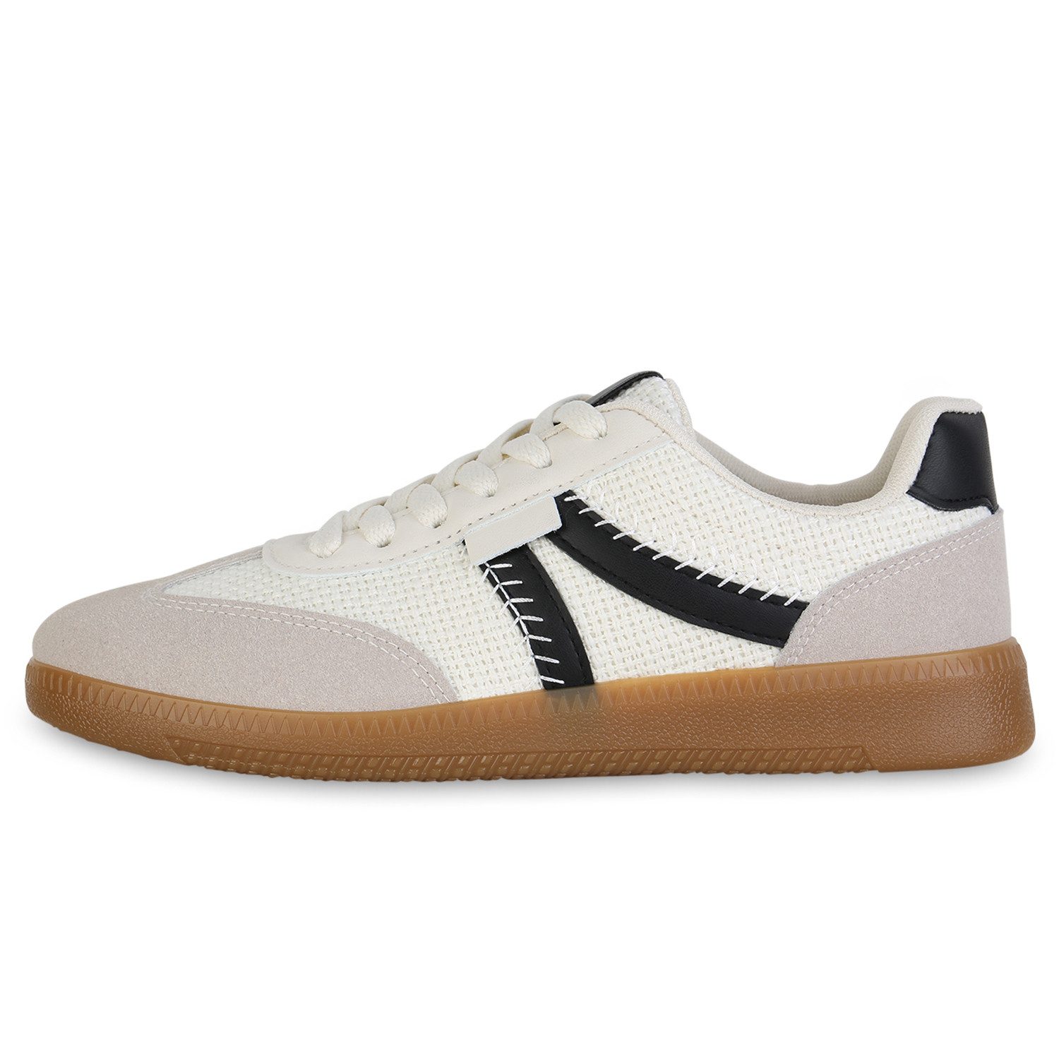 VAN HILL 841520 Sneaker Damen Sneaker Low Schnürer Bequeme Freizeit Strick günstig online kaufen