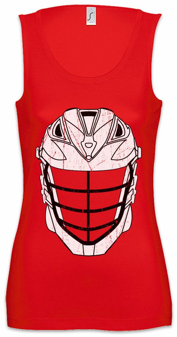 Urban Backwoods Tanktop Lacrosse Helmet Ärmelloses Damen T-Shirt La Crosse Fußball Ball Soccer Sport Passion Love Addiction