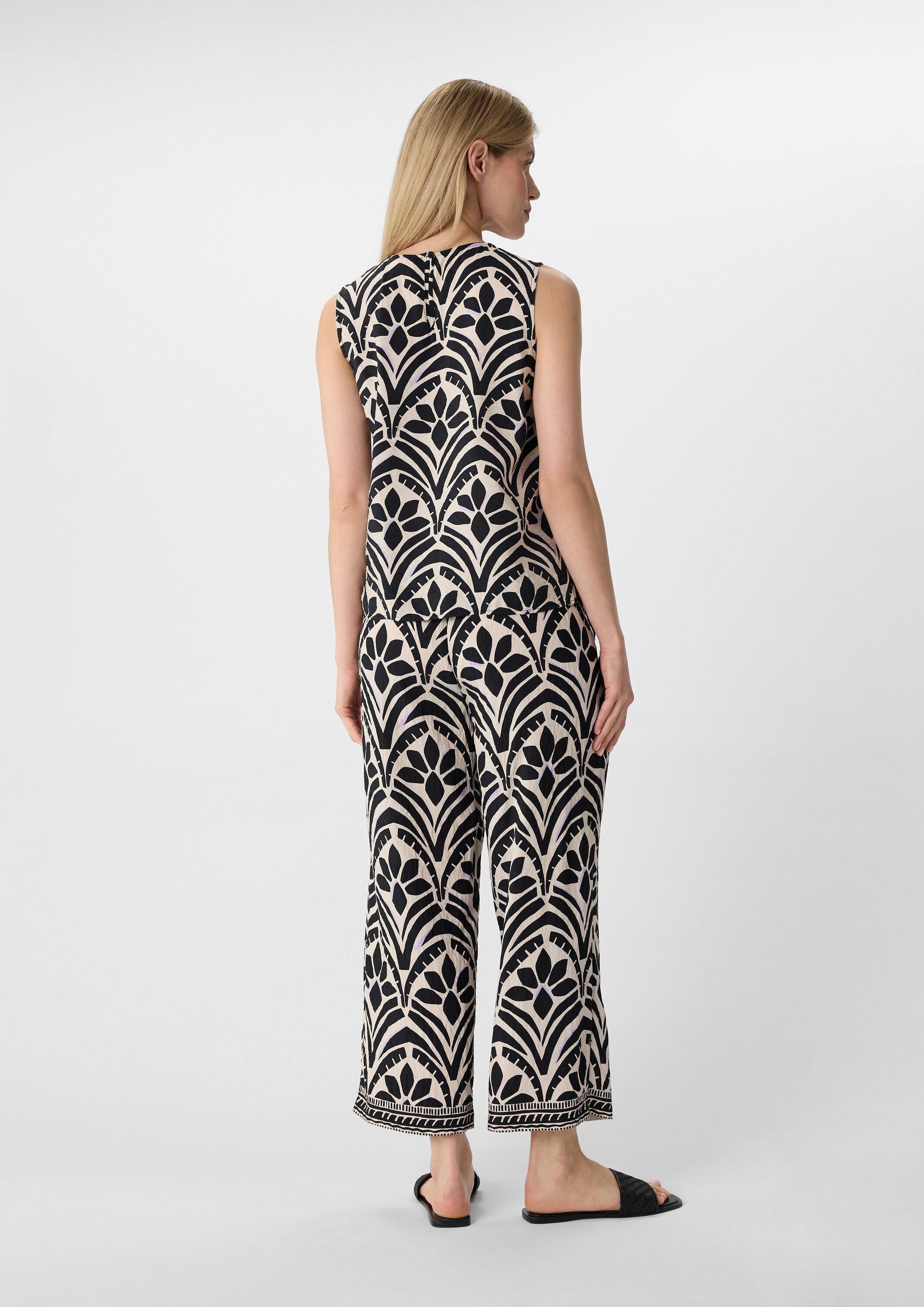 comma Culotte Hose Culotte aus Viskosemix mit All-over-Print