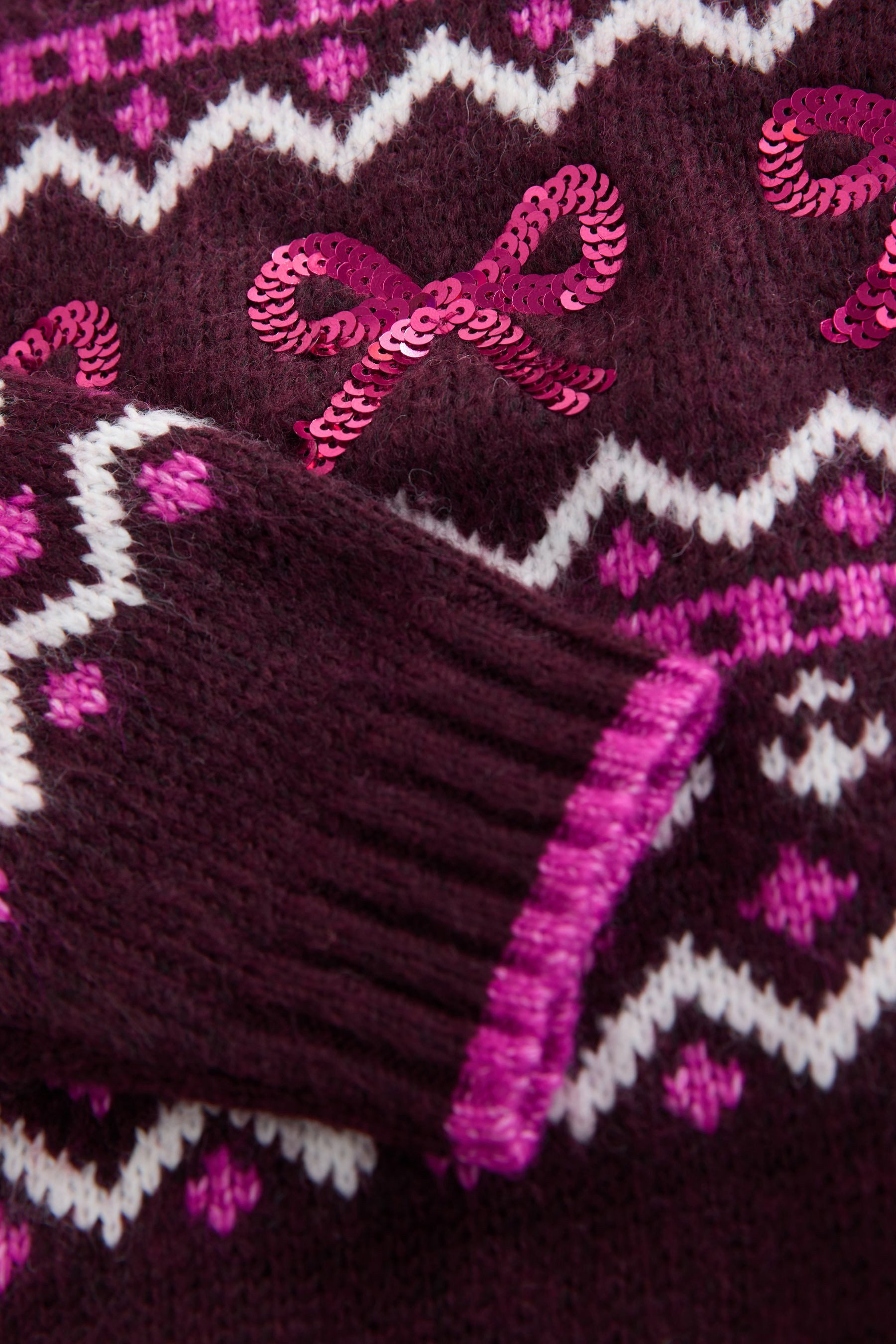 Next Strickpullover Weihnachtspullover mit Schleife (1-tlg)