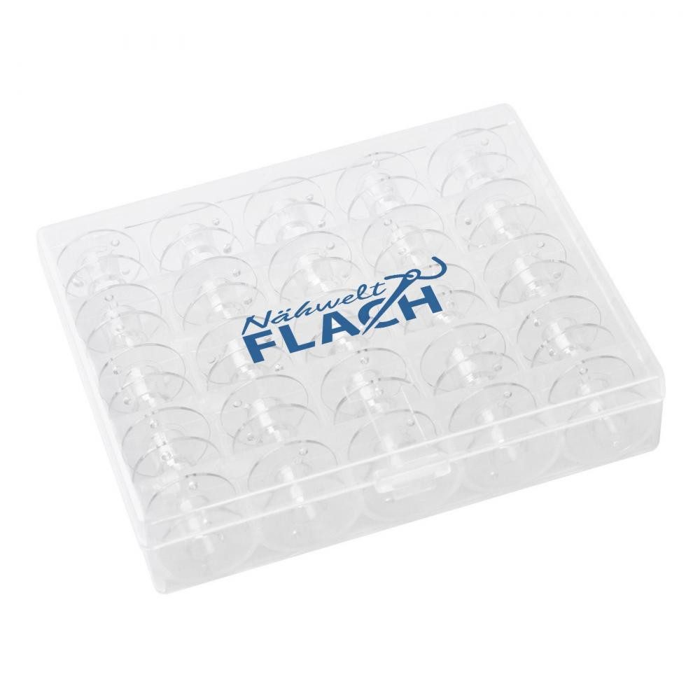 Nähwelt Flach Nähmaschinen-Spule - Spulenbox mit 25 Unterfaden-Spulen