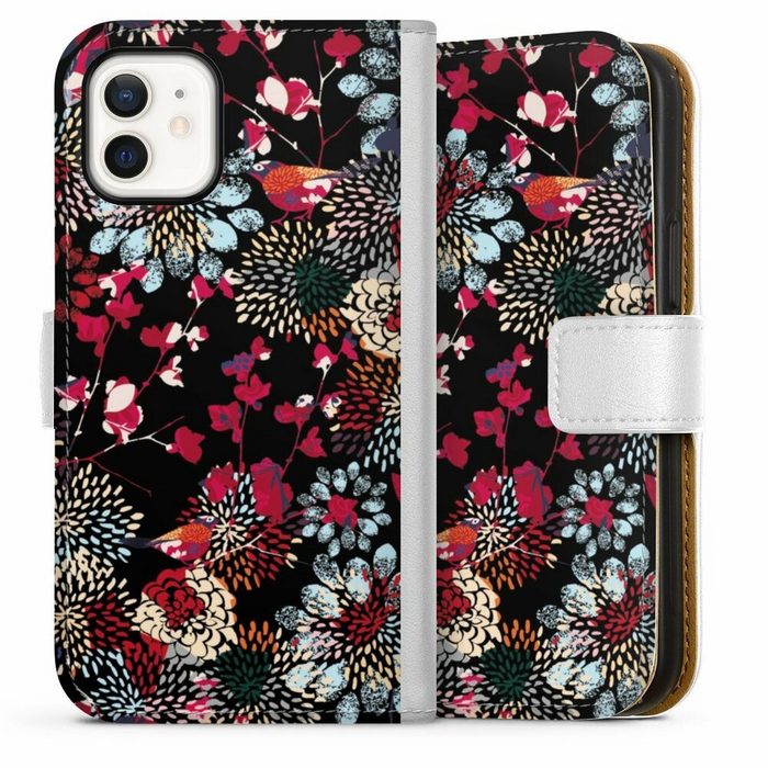 DeinDesign Handyhülle Blumen Design Abstrakt Dark Kimono Apple iPhone 12 mini Hülle Handy Flip Case Wallet Cover