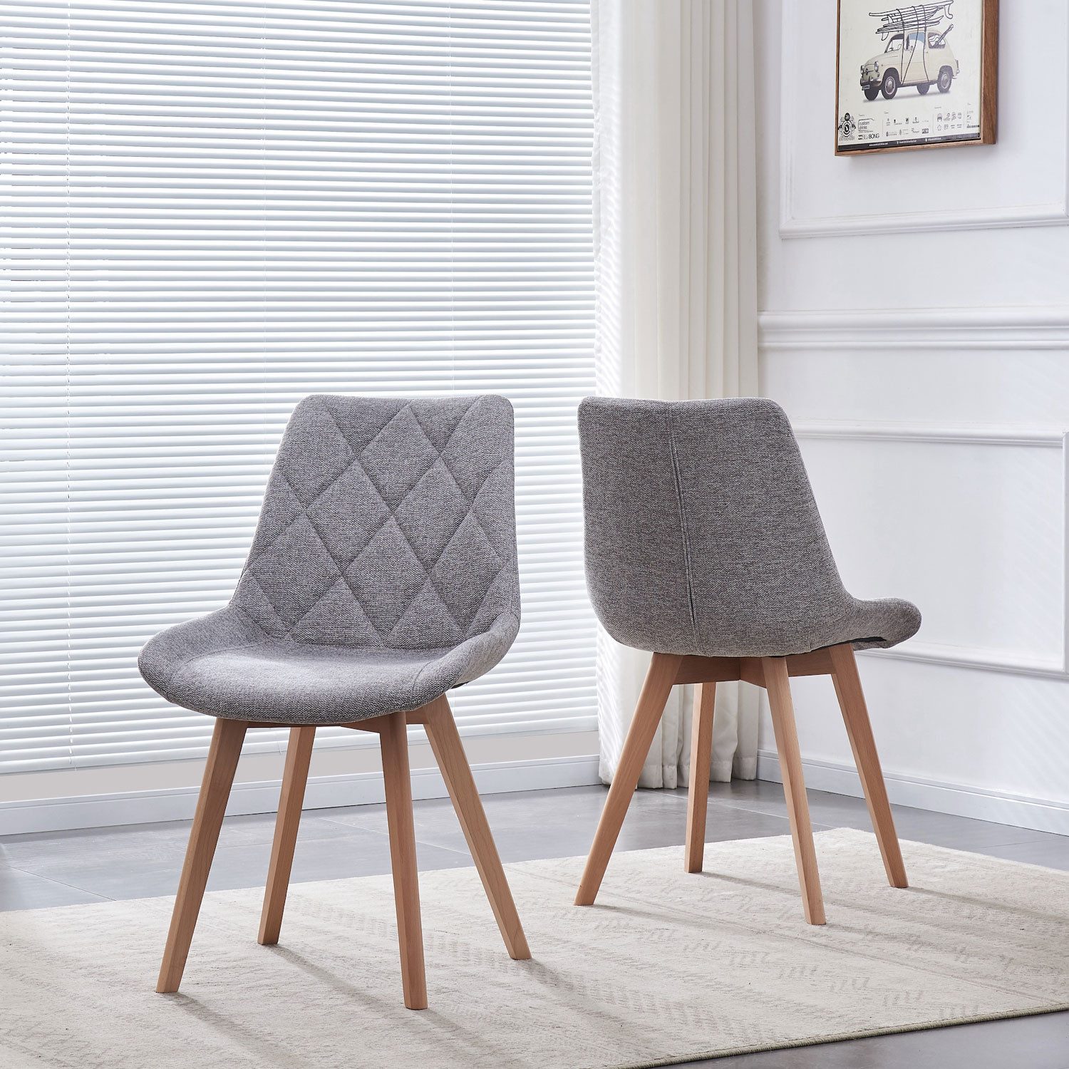 B&D home 4-Fußstuhl TANIA (2er Set, 2 St), Polster, Sitzschale, Holzbeine günstig online kaufen