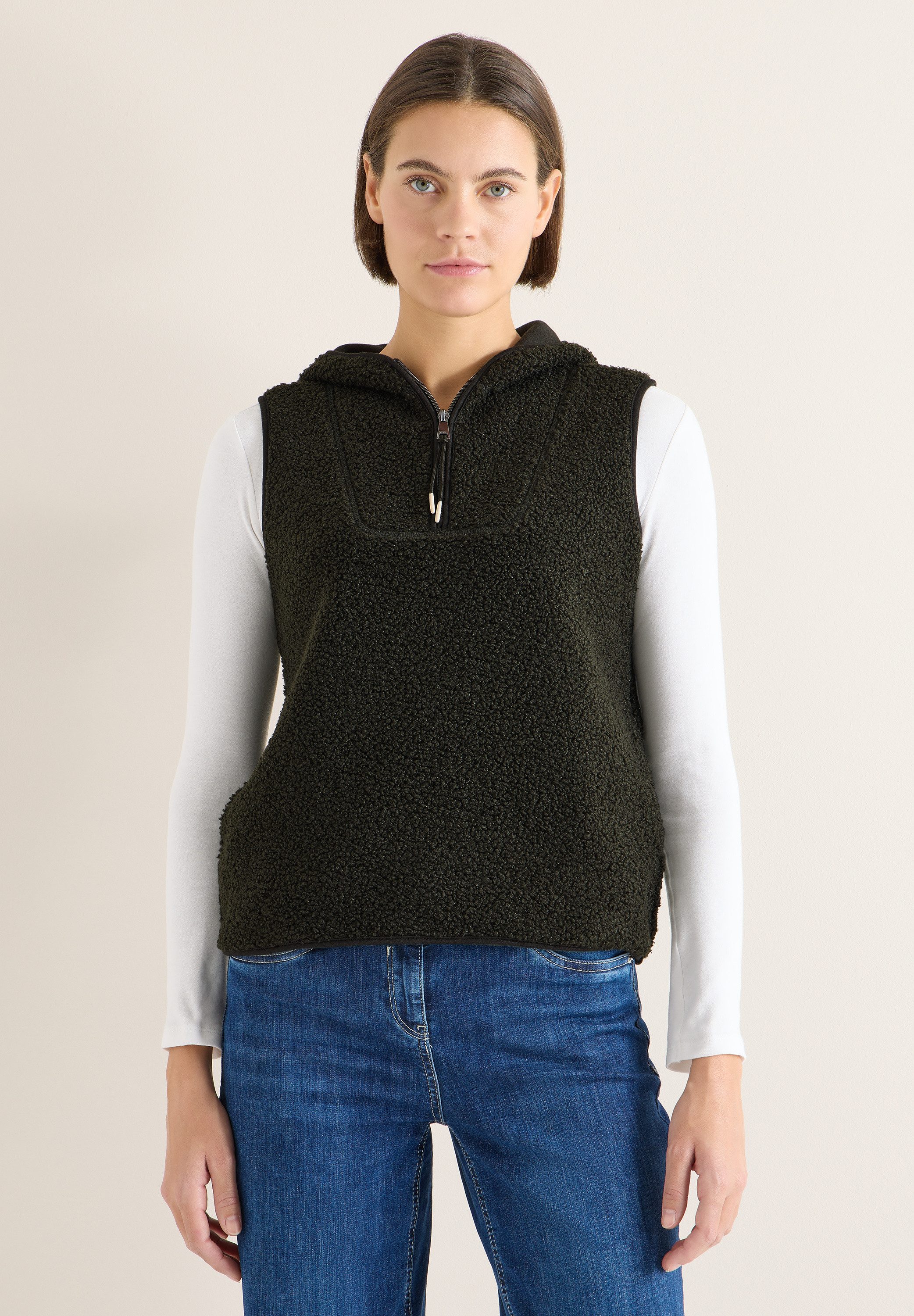 CECIL Fellweste mit Teddy-Futter und Teddy-Kapuze günstig online kaufen