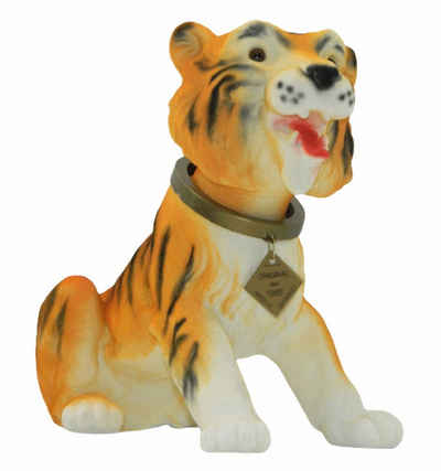 RAKSO Tierfigur Wackel Tier Figur Tiger groß Wackelfigur H 21 cm sitzend Dekofigur mit Wackelkopf