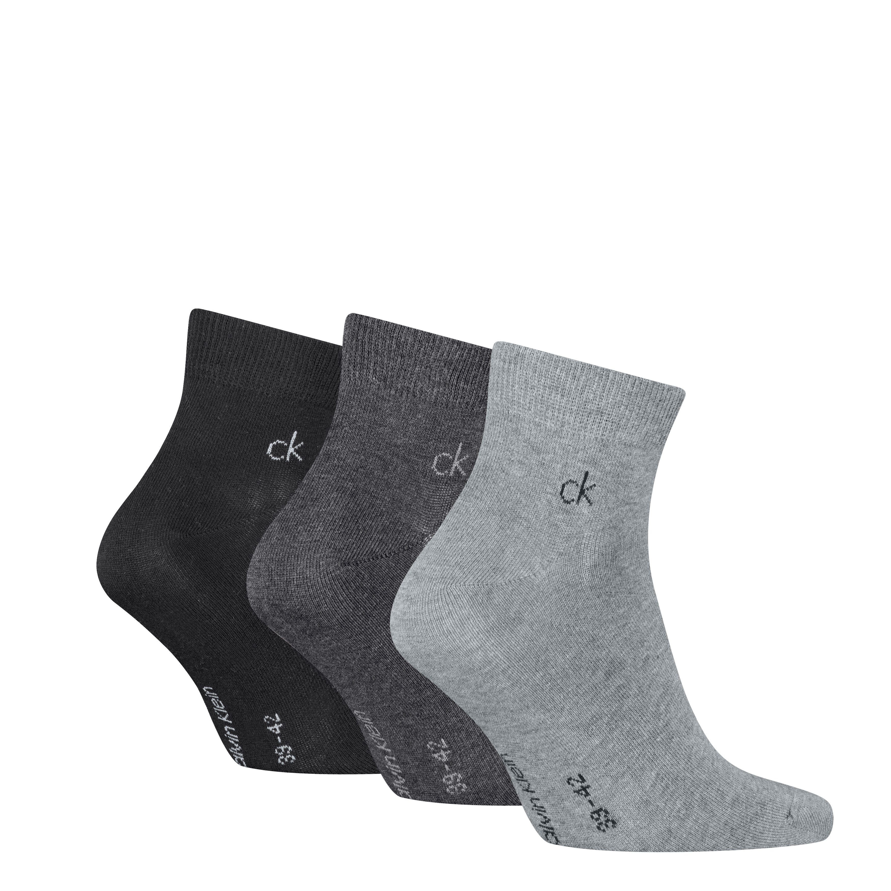 Calvin Klein Kurzsocken CK MEN QUARTER (3 Paar) Rippenbündchen, Cotton-Mix, elastisch