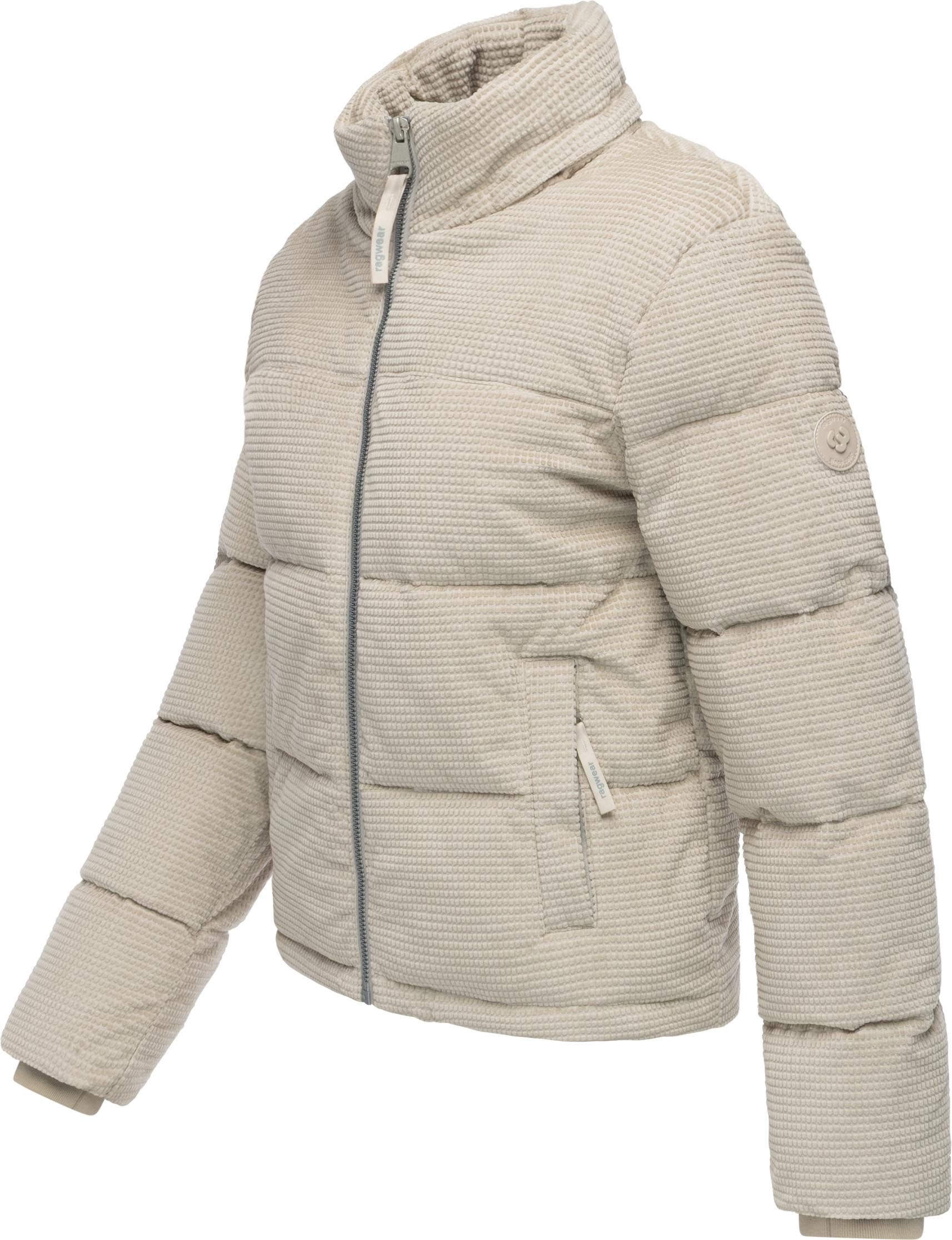 Ragwear Steppjacke Roobie Cordy Wasserdichte Winterjacke aus Kord mit abnehmbarer Kapuze