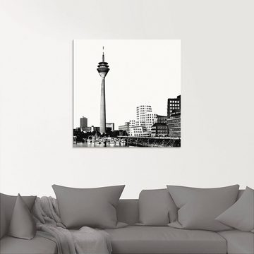 Artland Glasbild Düsseldorf Collage Skyline 15, Deutschland (1 St), in verschiedenen Größen