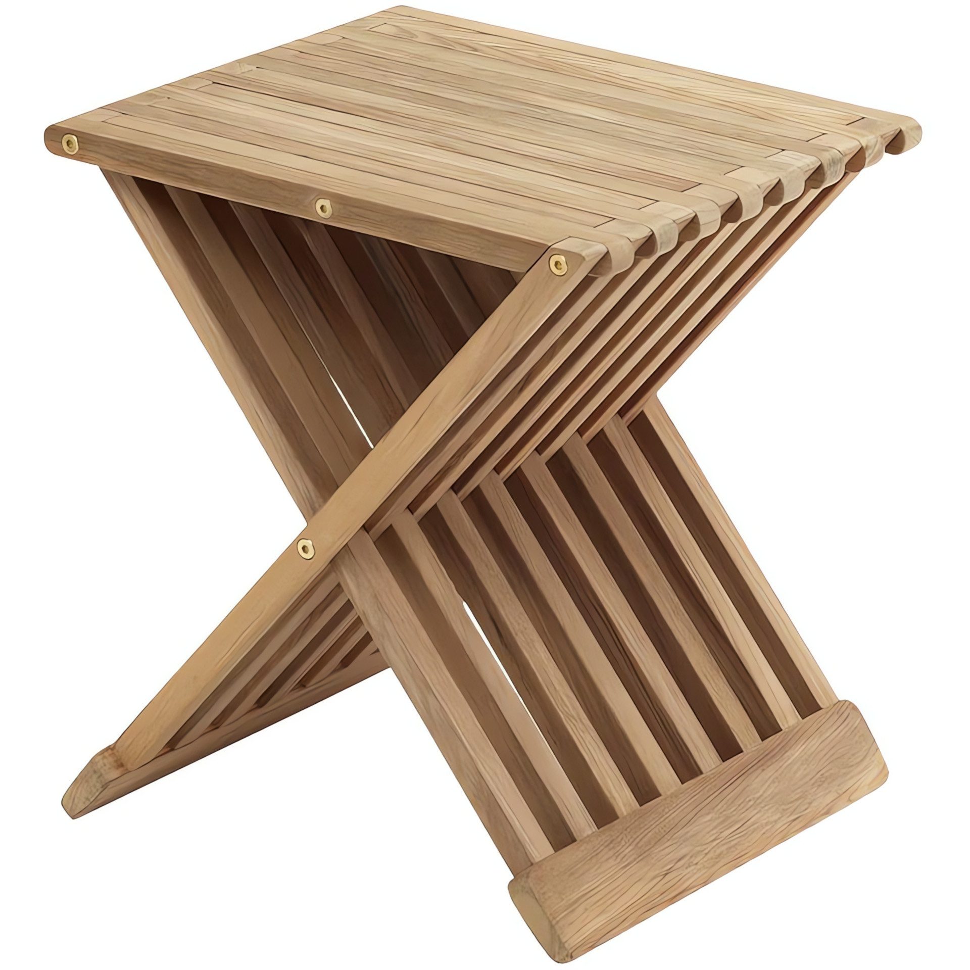 Garden Pleasure Gartentisch Hocker Beistelltisch FANI Teak natur