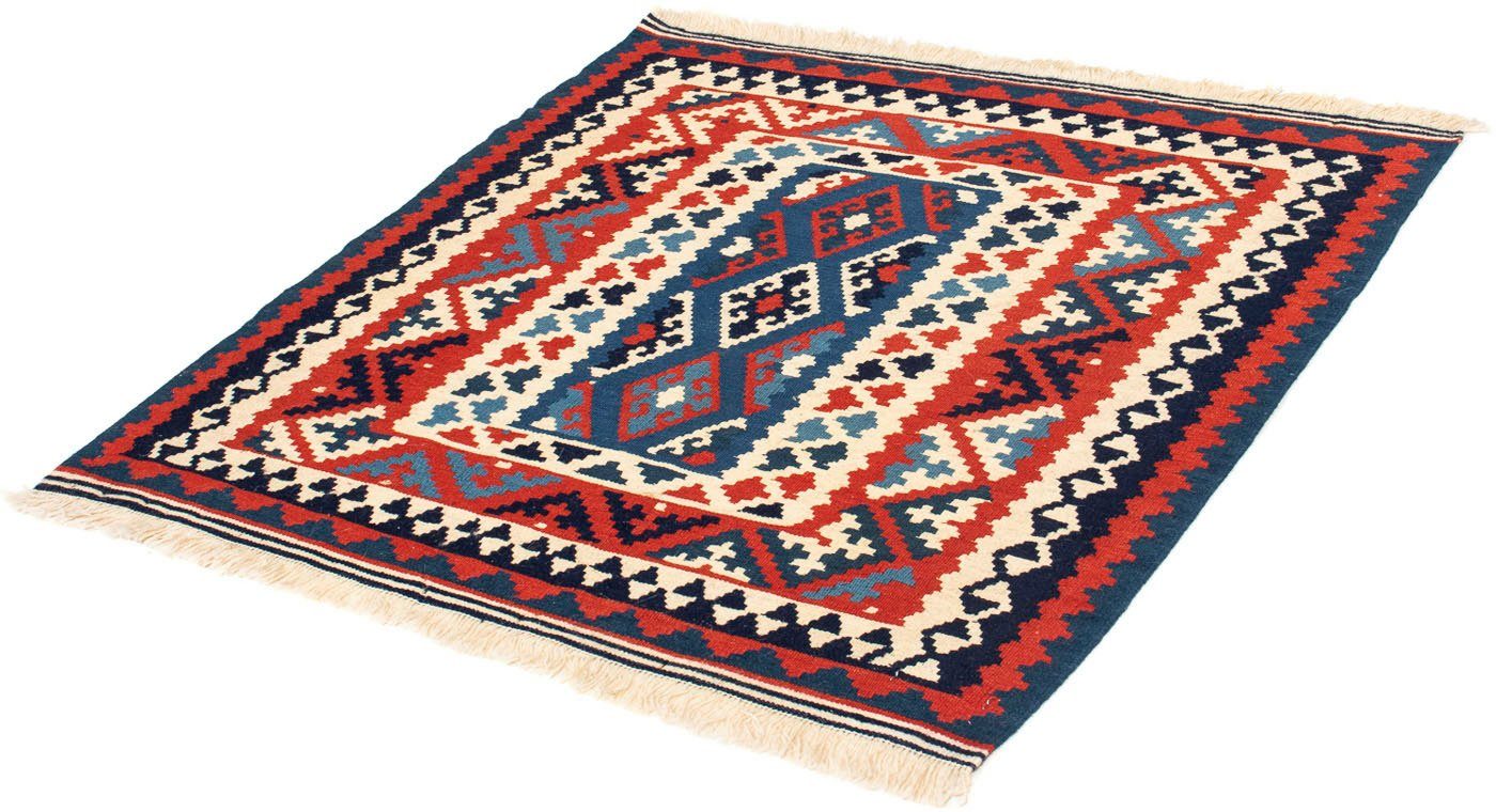 Wollteppich Kelim - Oriental quadratisch - 102 x 102 cm - mehrfarbig, morgenland, quadratisch, Höhe: 6 mm, Wohnzimmer, Einzelstück