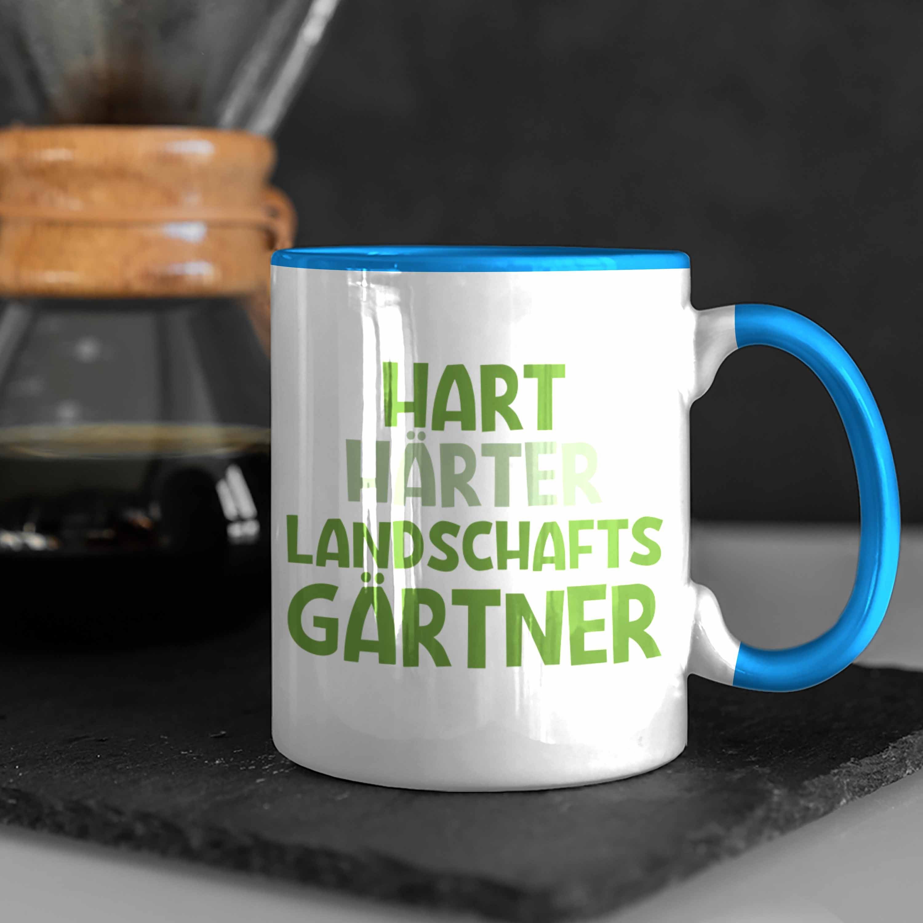 Tasse Spruch Garten Gärtnerin mit Landschaftsgärtner Trendation Gärtner Tasse Hart Geschenk Lustig Blau Hobbygärtner Härter Geschenkidee Trendation -