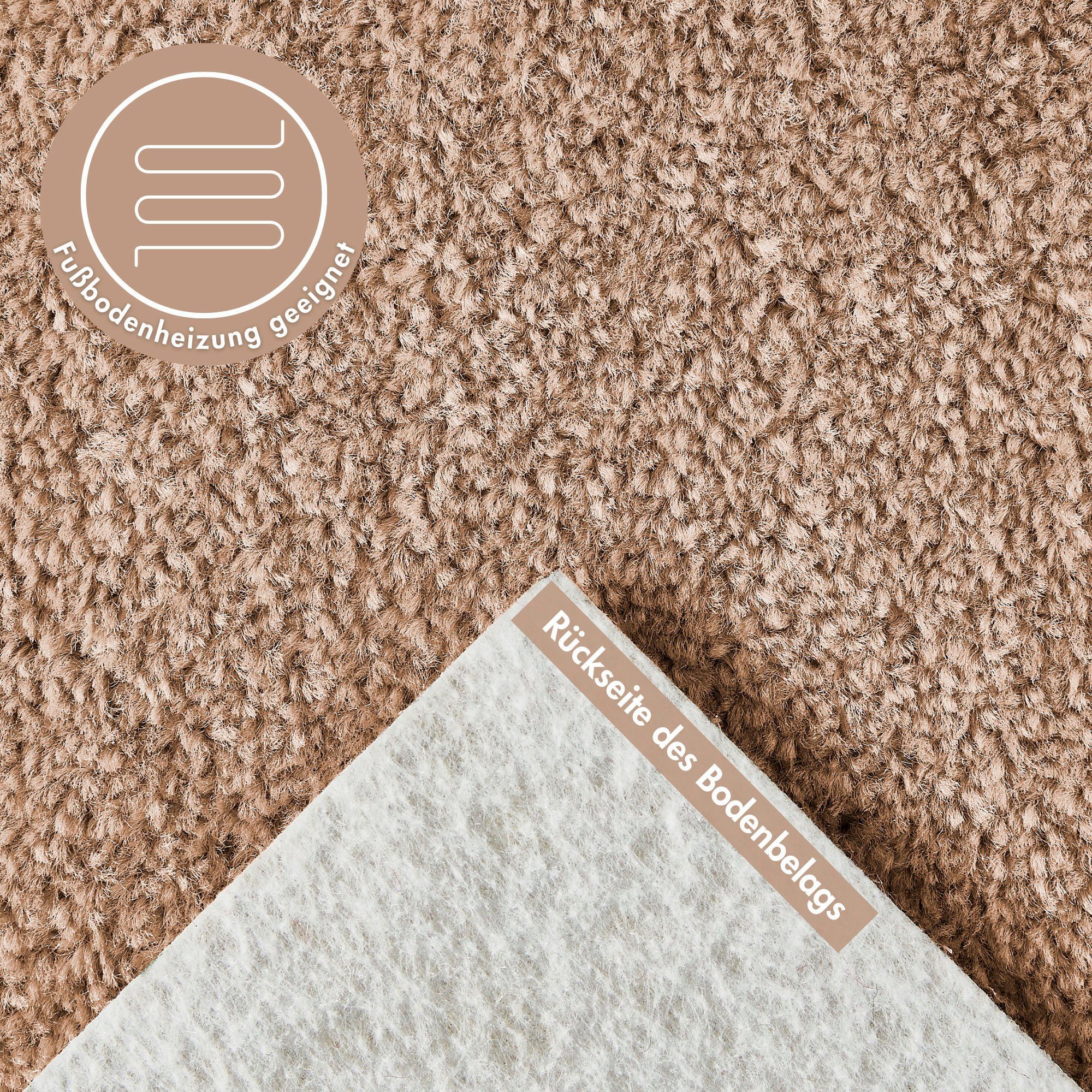 Andiamo Teppichboden Ines, Kräuselvelours, Gesamthöhe 8,5 mm, Luxusklasse LC2, rechteckig, Uni Farben, Breite 400 cm, strapazierfähig & pflegeleicht