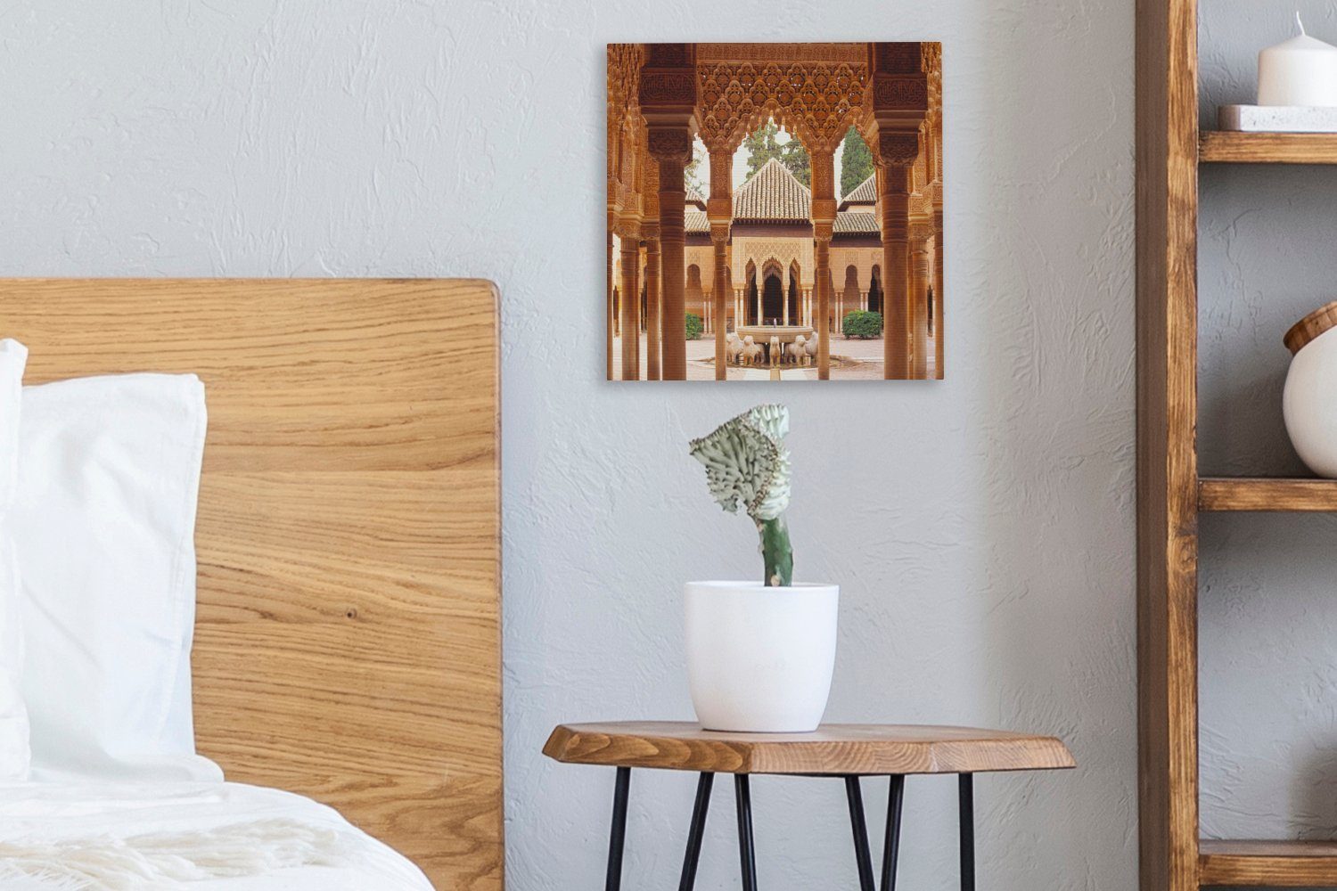 OneMillionCanvasses® Leinwandbild Traditioneller Innenhof Wohnzimmer Leinwand St), (1 Schlafzimmer Alhambra, für Bilder