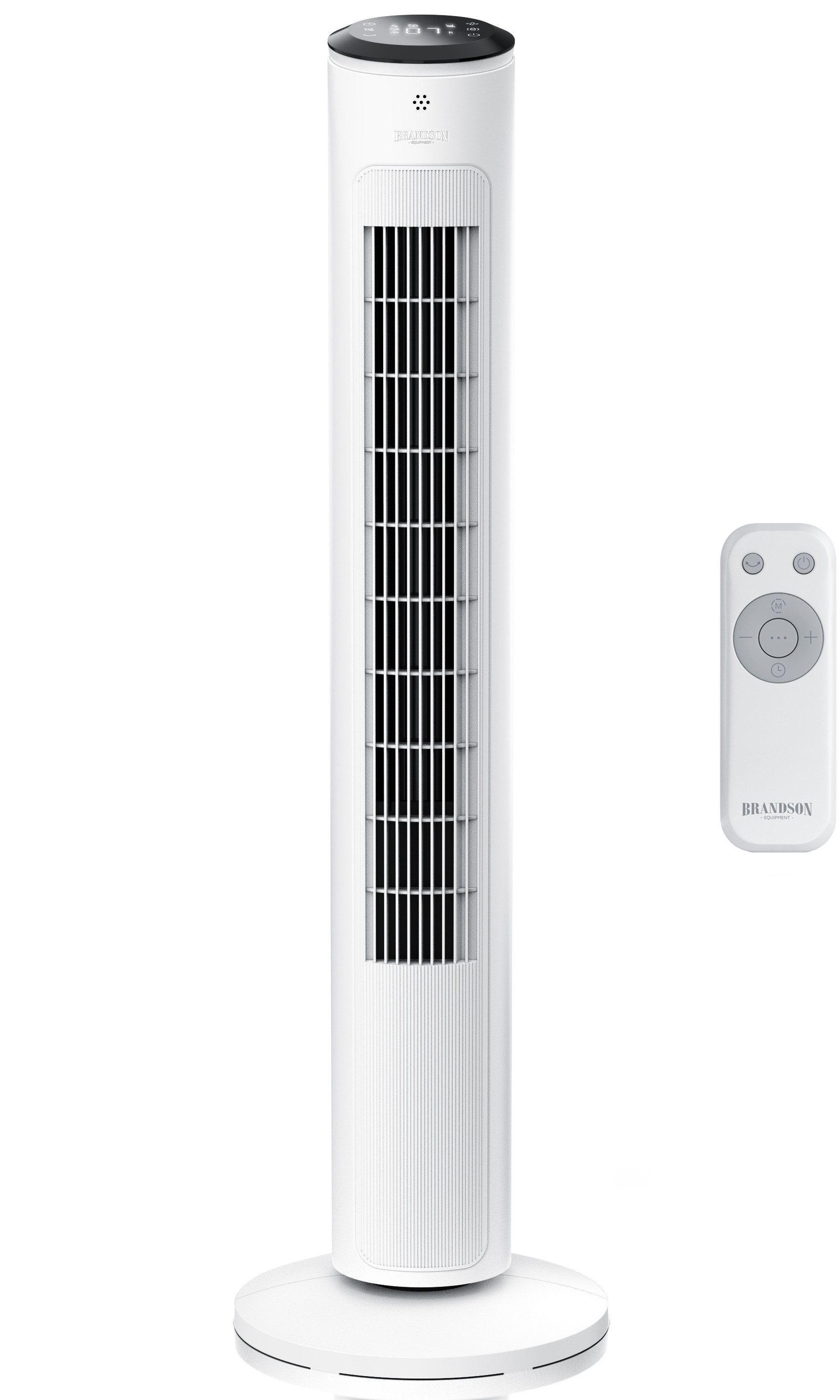 Brandson Turmventilator mit Fernbedienung, sehr leiser Lüfter, Sieger Life&Living Award 2026, DC Motor, Schlaf Modus, Oszillation, 12 Geschwindigkeitsstufen