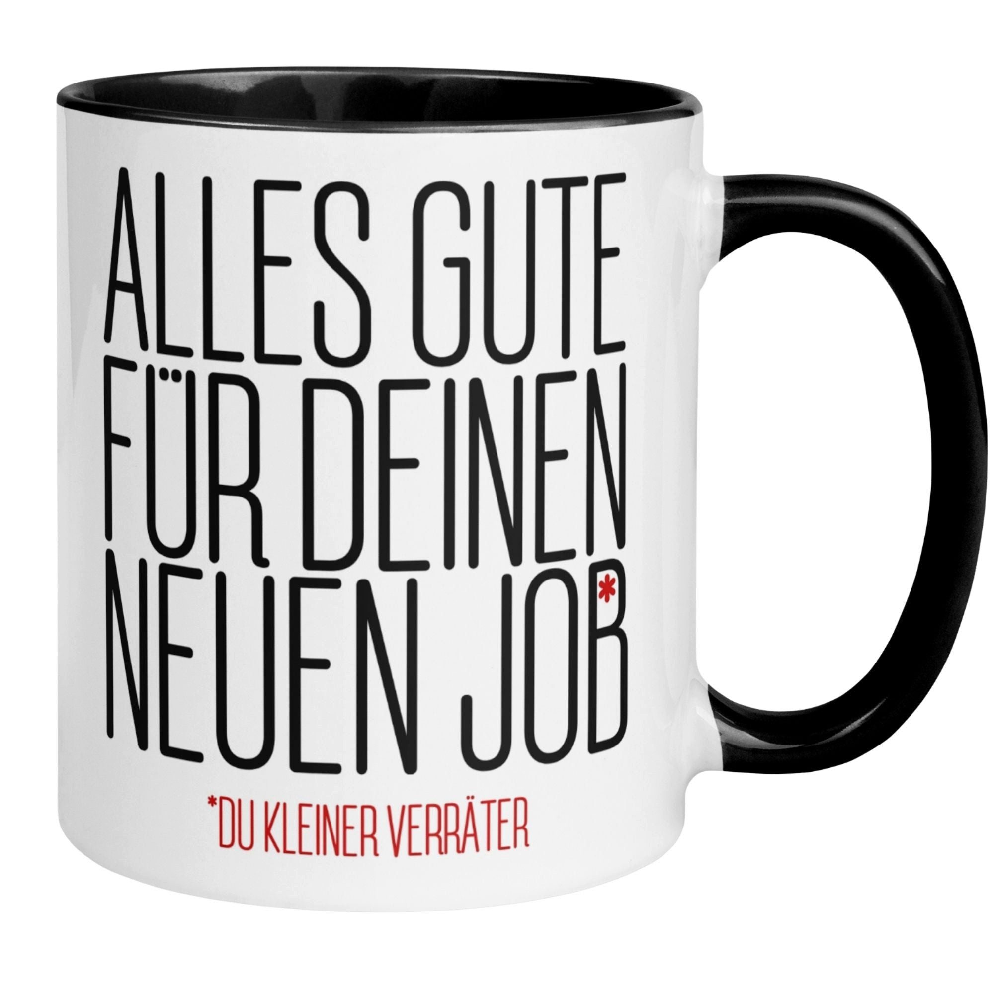 Momentals Tasse Abschiedsgeschenk Kollegen – „Alles gute für deinen neuen Job“, Beidseitiger Druck · Links- & Rechtshänder · Spülmaschinenfest