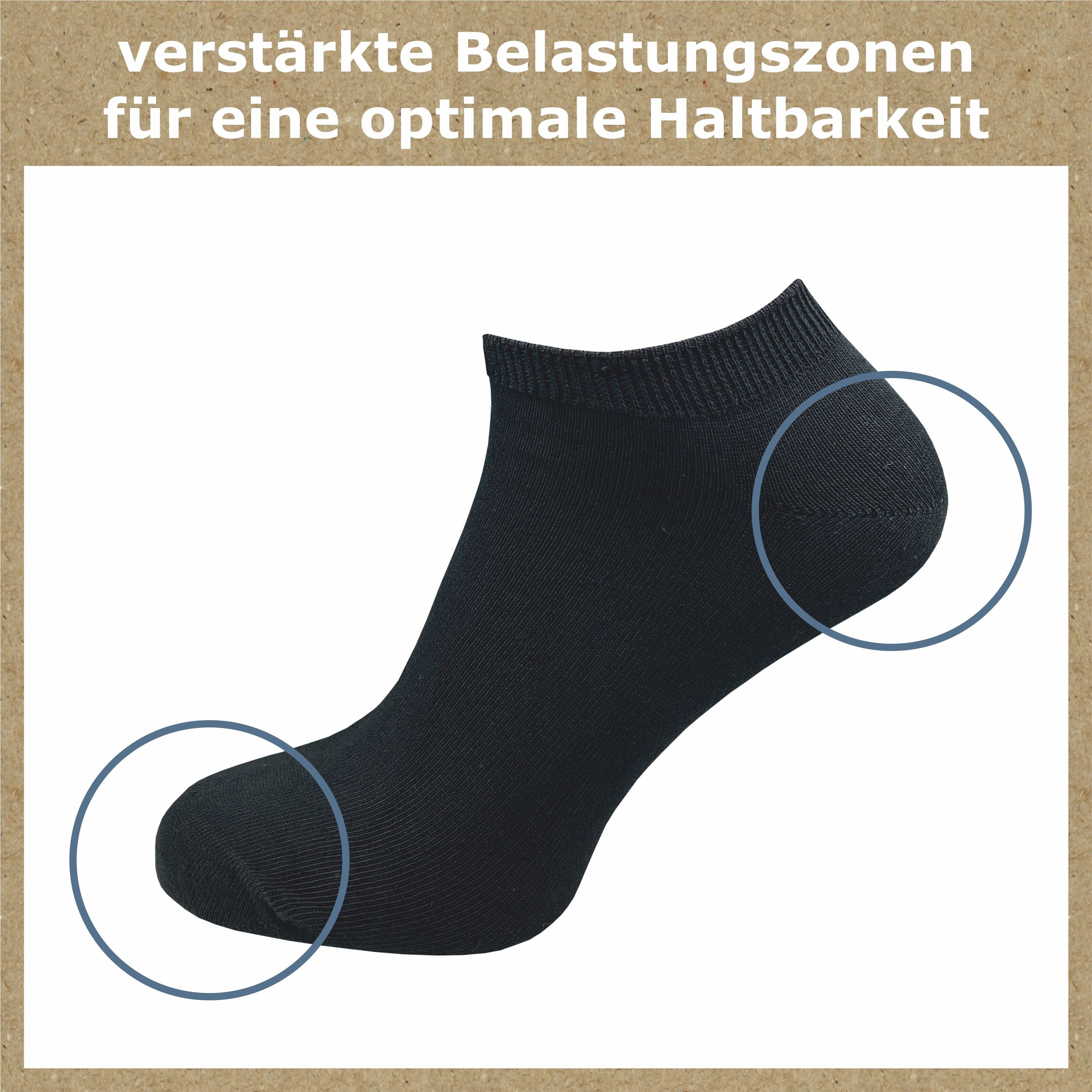 Sitz grau angenehmer, Baumwolle bestellen aus bitte eine & u.a. schwarz "Natur" Nummer Damen Herren - für 100% Sneakersocken größer blau GAWILO & in Paar) (8 enganliegender