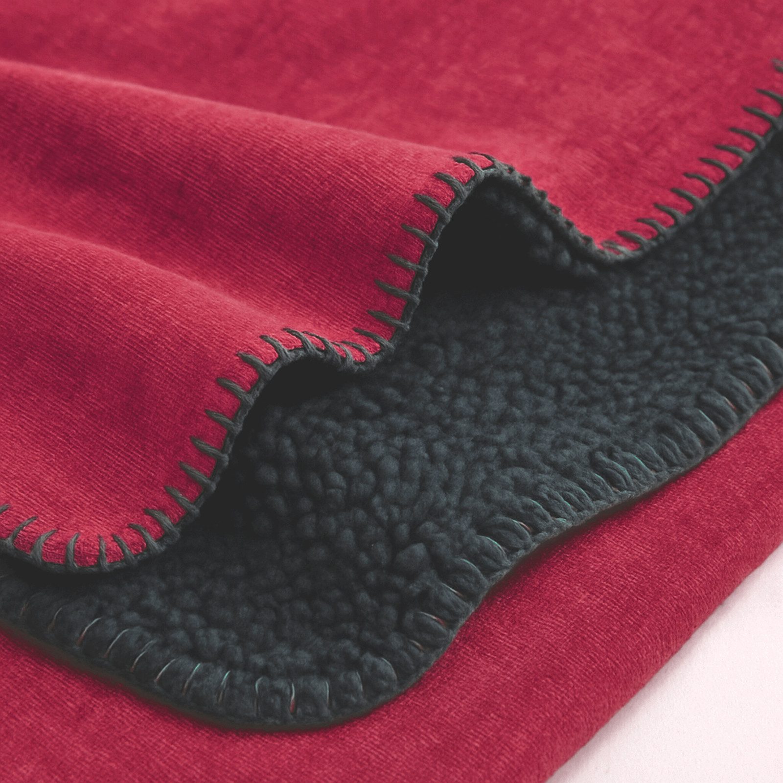 Wohndecke Kuscheldecke Chenille Sherpa Fellimitat Sofadecke, heimtexland, 150x200 I extra dick I warm I kuschelig weich I atmungsaktiv