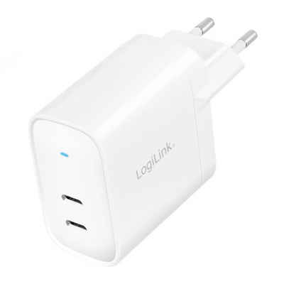 LogiLink USB-Steckdosenadapter, 2x USB-C® (PD), USB-Ladegerät (USB Power Delivery (USB-PD)