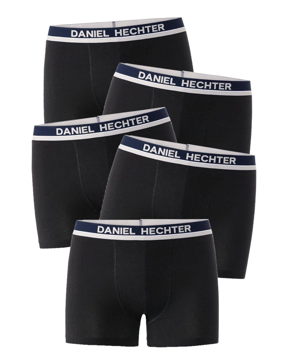 Daniel schwarz 5er-Pack) optimale Komfortbund Passform 5-St., Hechter hautfreundlich atmungsaktiv, Boxershorts (Vorteilspack, elastischen durch und