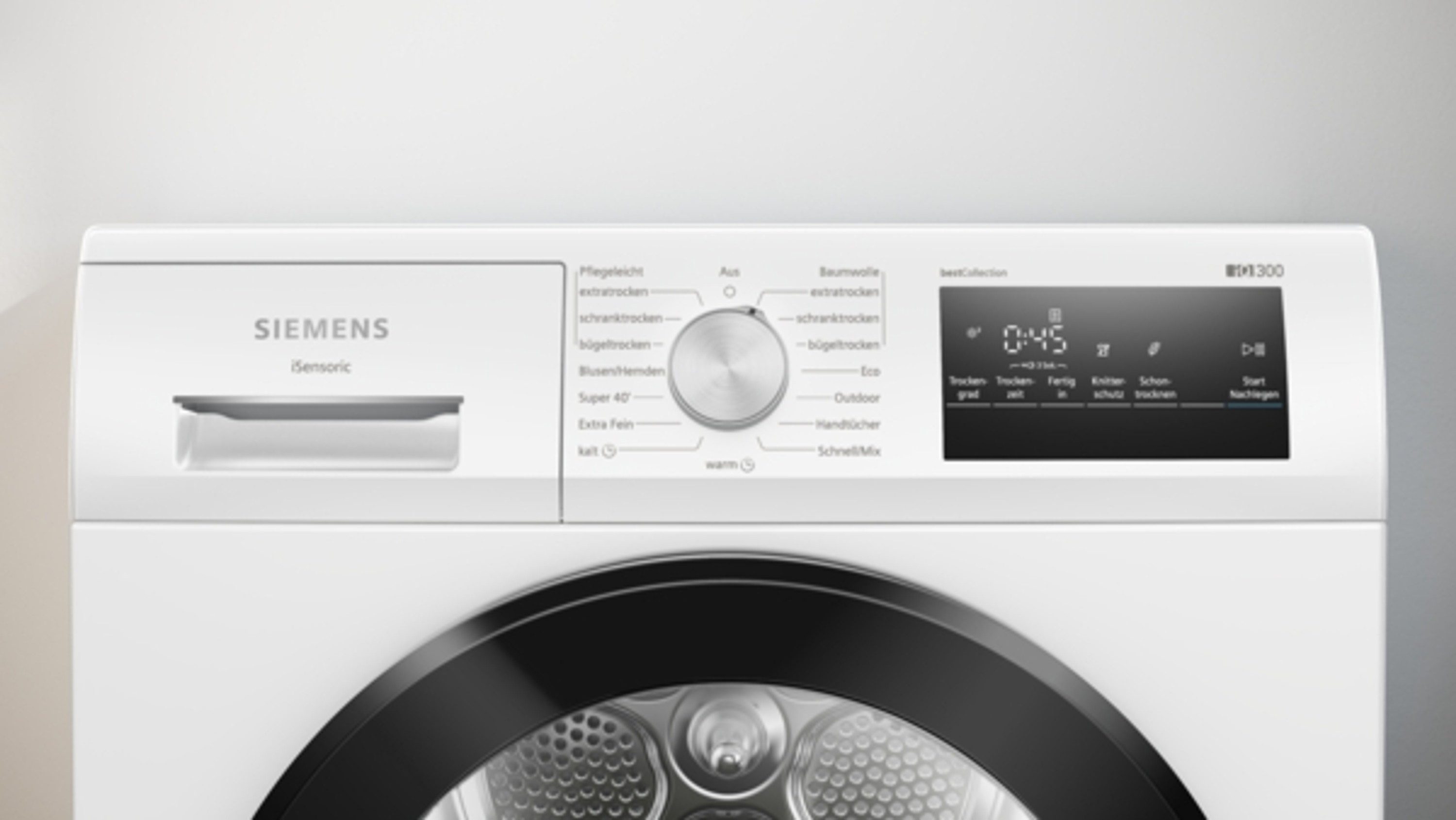 SIEMENS Wärmepumpentrockner iQ300 WT45HVG4, effiziente Trocknung, super40'-Programm, autoDry