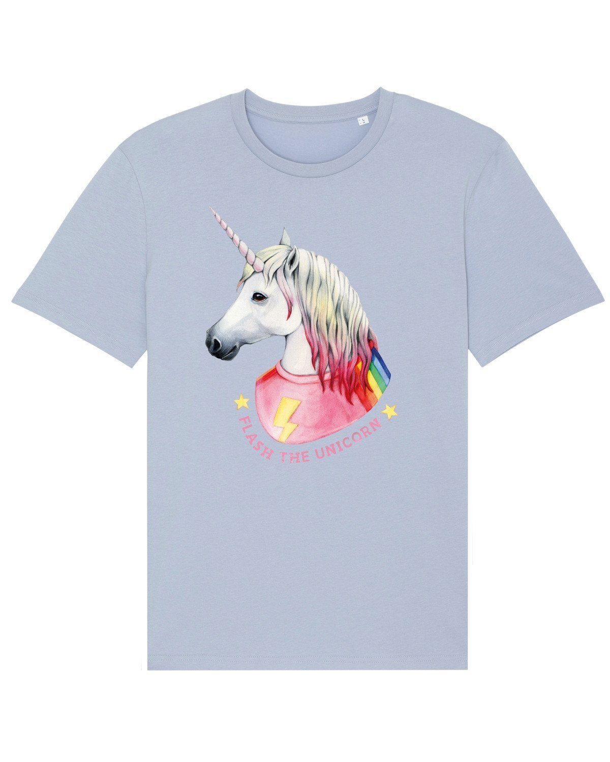 Flash, (1-tlg) Print-Shirt wat? Apparel Blue unicorn the Serene