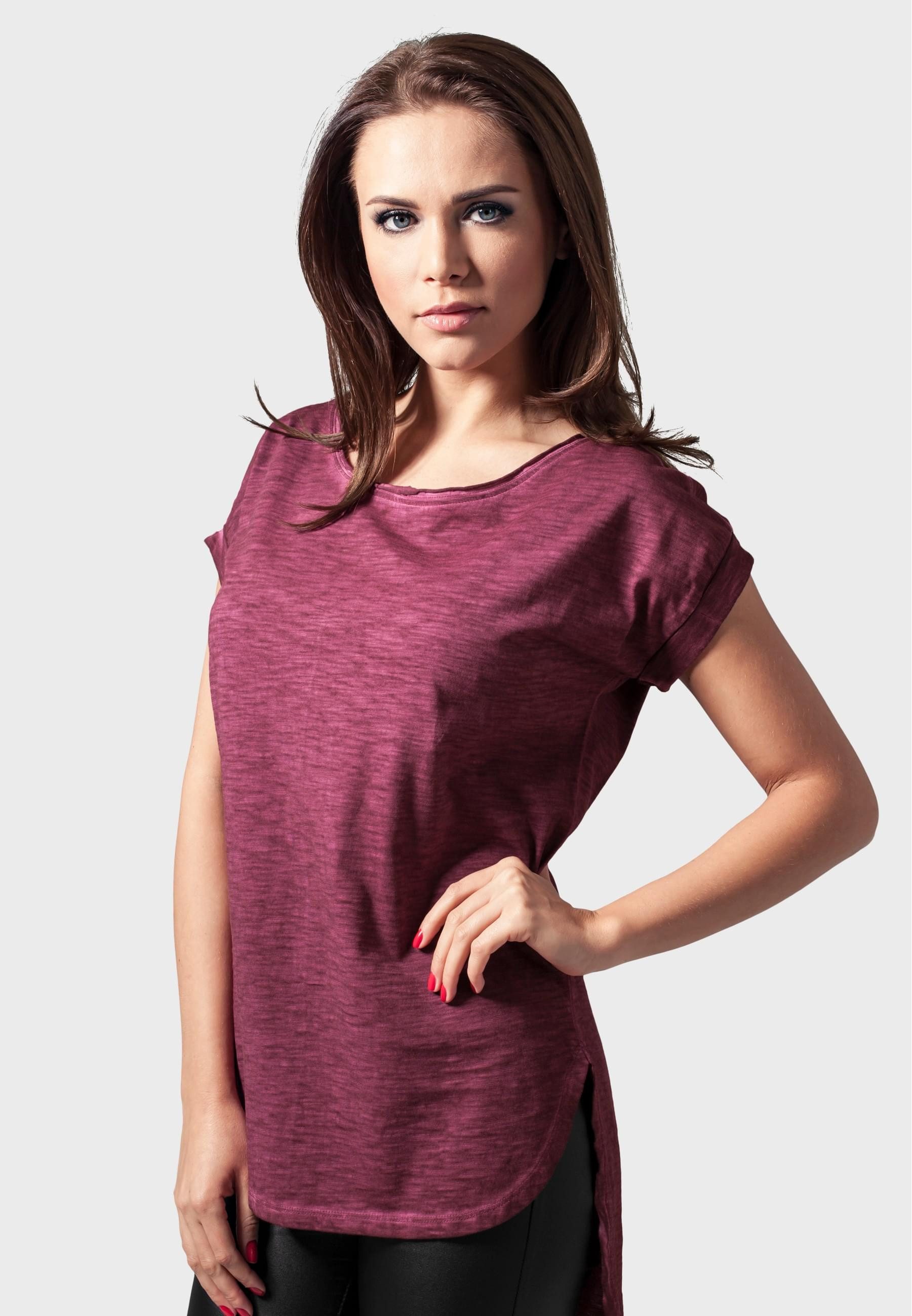 URBAN CLASSICS Kurzarmshirt Urban Classics Damen Ladies Long Back Shaped Sp günstig online kaufen