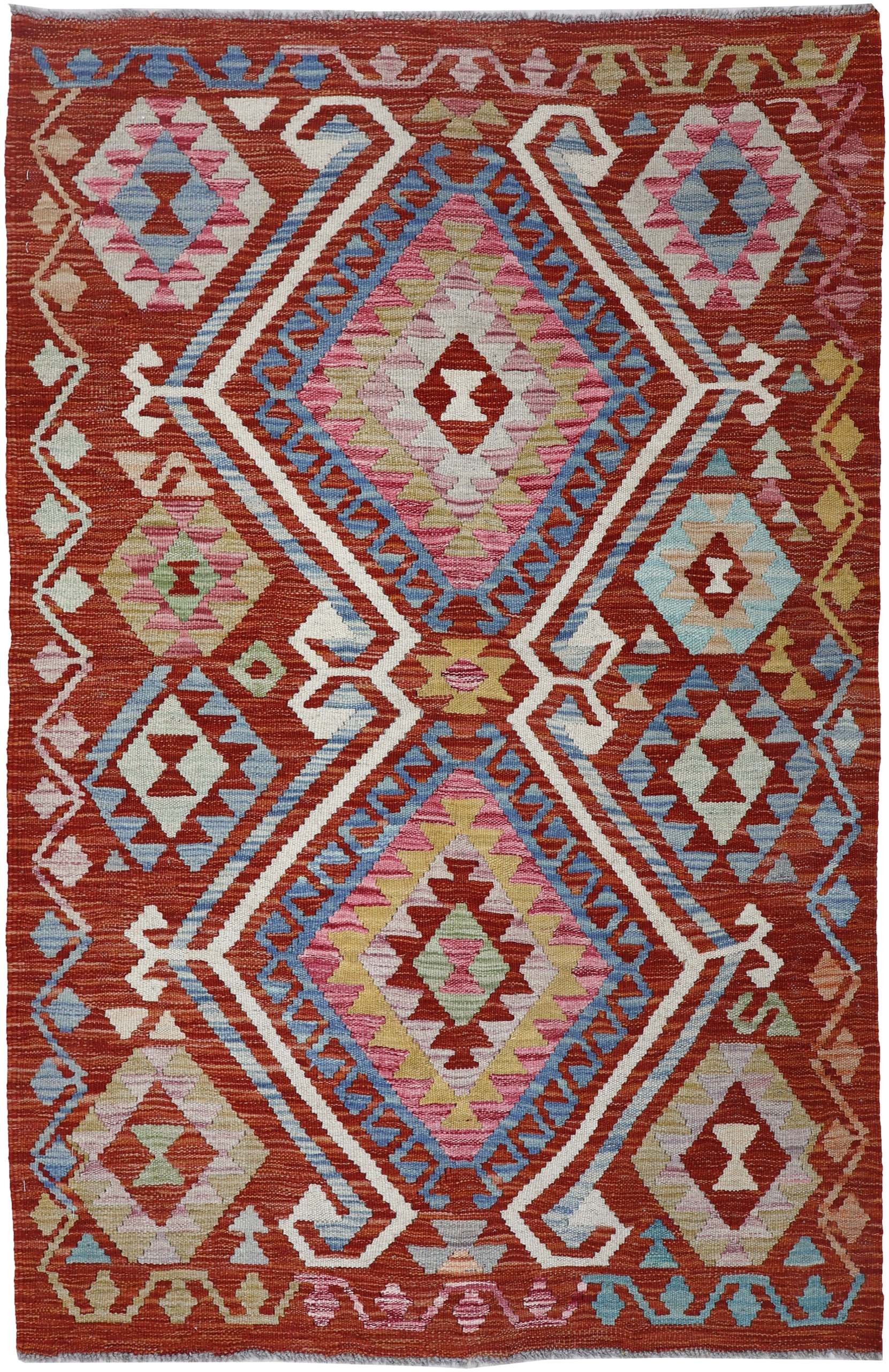 CABBEL Orientteppich 149x103 cm Kilim Multicolor Kelim Teppich Schurwolle Handgewebt Unikat, rechteckig, Höhe: 4 mm, 100% Schurwolle – weich und pflegeleicht