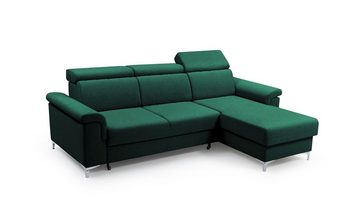 Beautysofa Ecksofa 252cm Ecksofa universelle Polsterecke MARTIN mit Schlaffunktion