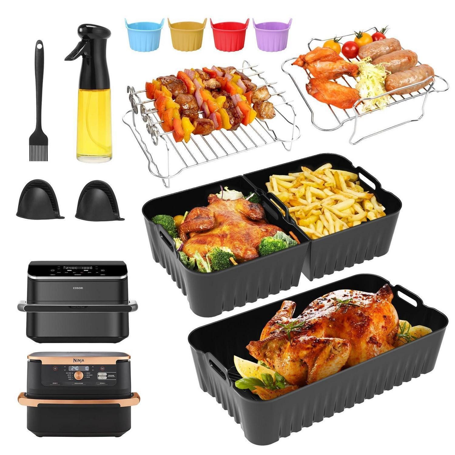 LuxusKollektion Kochbesteck-Set Airfryer Zubehör Set Dual 10-10,4L