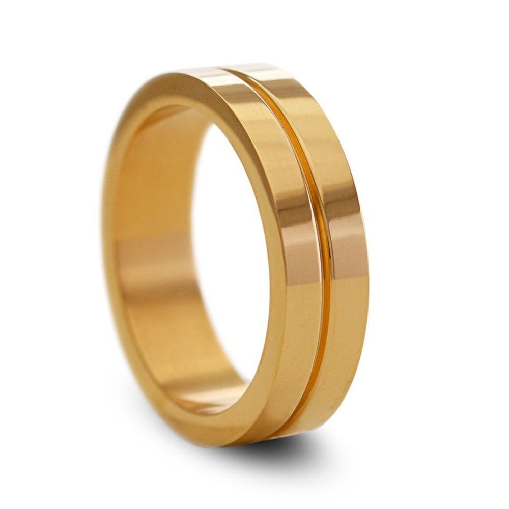 Vivance Partnerring "Classics" vergoldeter moderner Partnerring aus Edelstahl