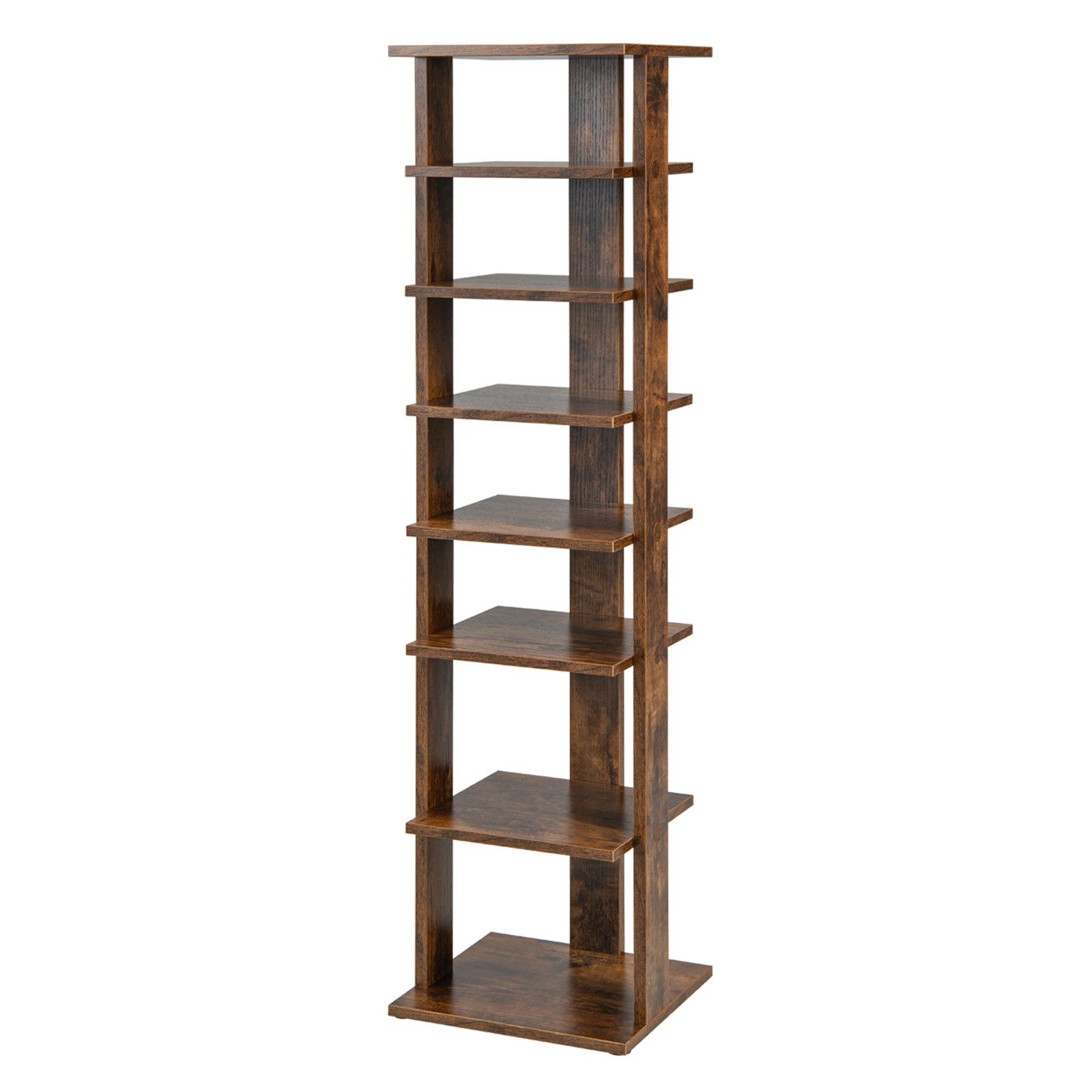 COSTWAY Schuhregal, schmal, höhenverstellbar, 8-stöckig, Holz, günstig online kaufen