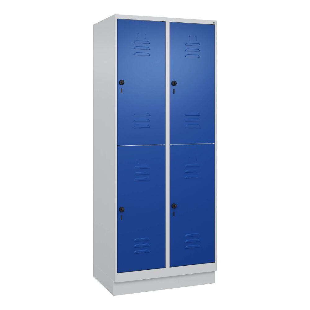 C+P Garderobenschrank Doppel-Garderobenschrank Classic Plus, Abteilbreite 40 cm, mit Sockel Sockel verzinkt, erhöhter Korrosionsschutz