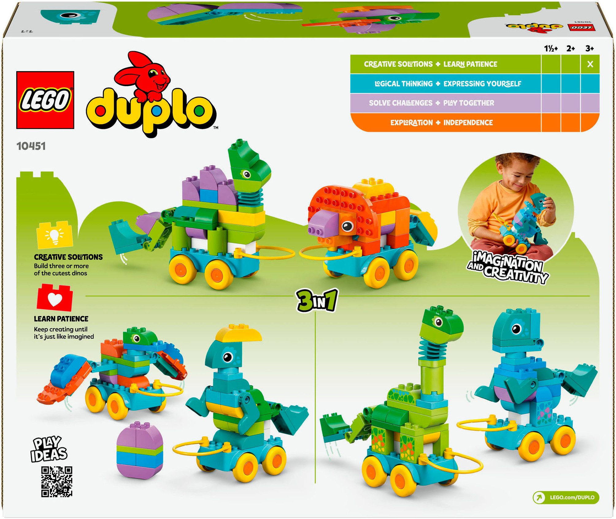 LEGO® Dinos auf Rädern 3-in-1-Set (10451), LEGO DUPLO Town Konstruktionsspielsteine, (108 St), Made in Europe – Bild 5 von 5