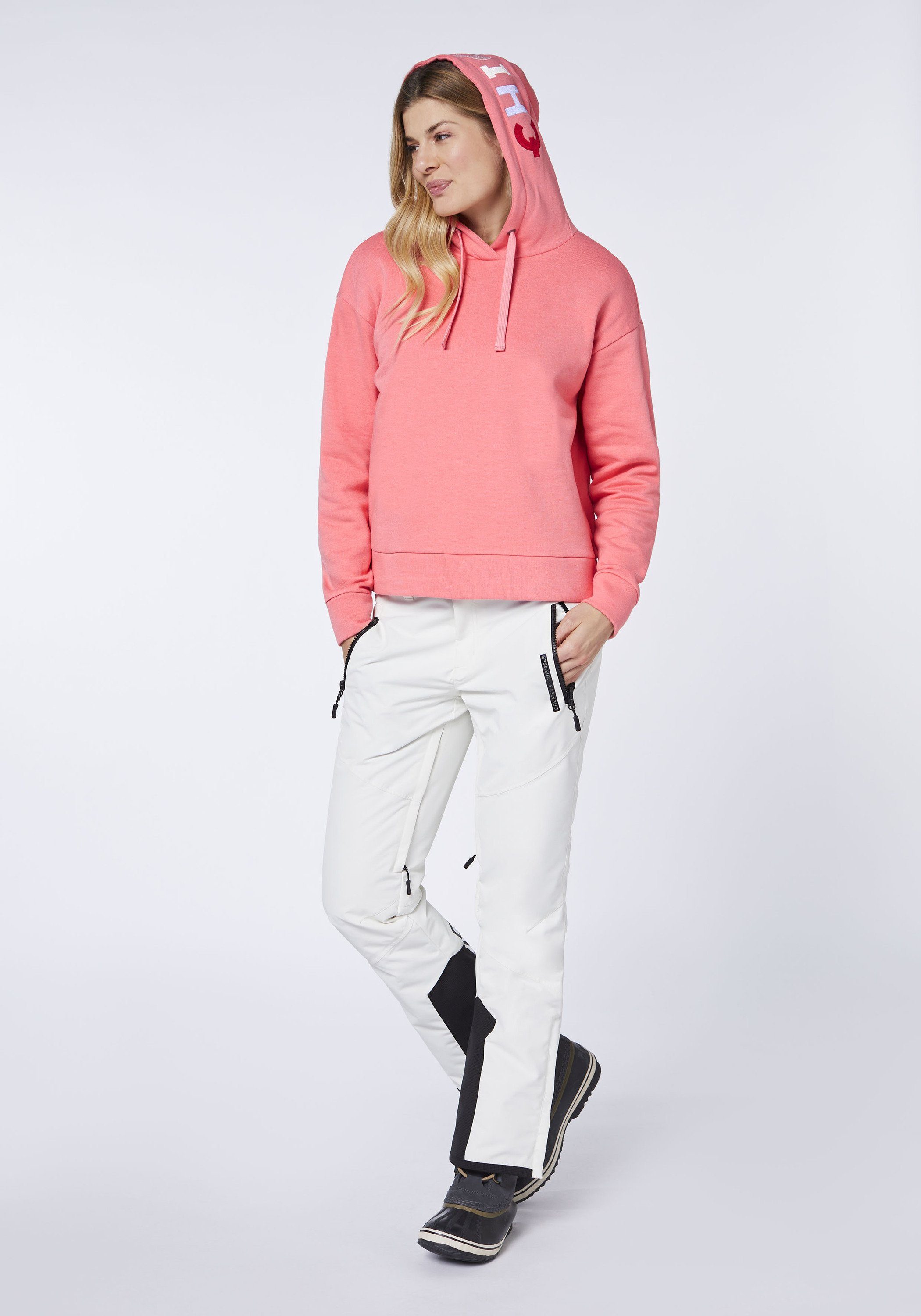 Chiemsee in rosa O-Shape Label-Kapuze mit 1 Kapuzensweatjacke Hoodie Comfort-Fit