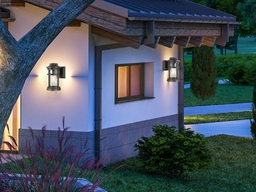 meineWunschleuchte LED Außen-Wandleuchte, LED wechselbar, warmweiß, Haus-wand Carport Beleuchtung Fassadenlampen beleuchten Außen, H 33cm
