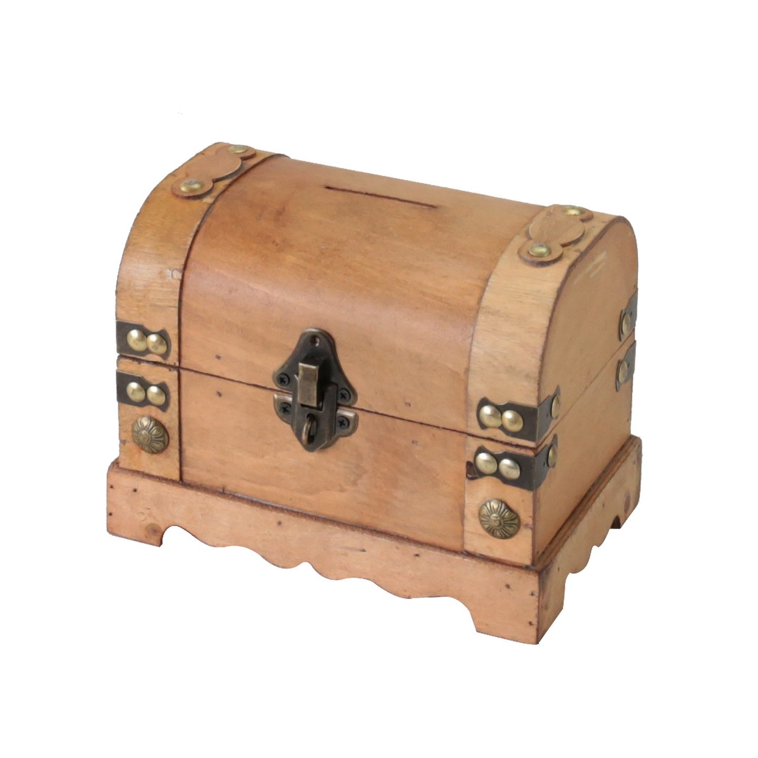 HMF Geldkassette Spardose aus Holz, kleine Schatztruhe (1 St), mit dekorativem Schloss im Vintage Look, 18,5 x 12 x 14, Namibia