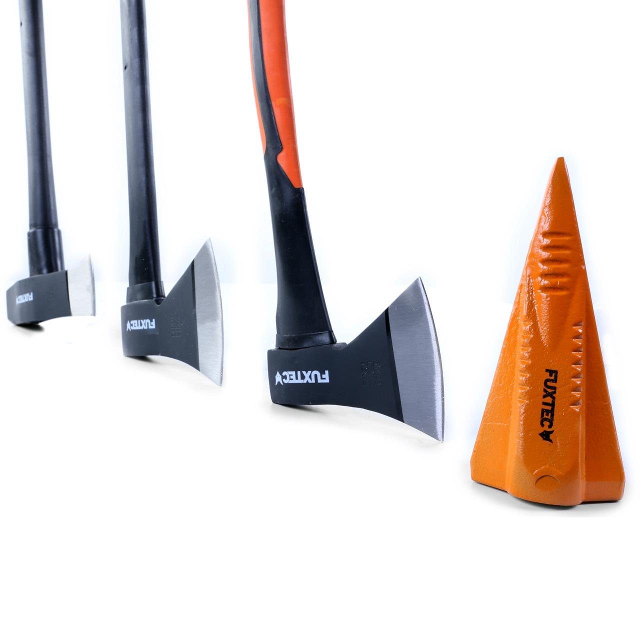 FUXTEC Axt FX-AX4, 8,0000 cm Länge, 600g/1000g/3000g/1800g, Fiberglaskern. Geschmiedeter Carbonstahl 1045