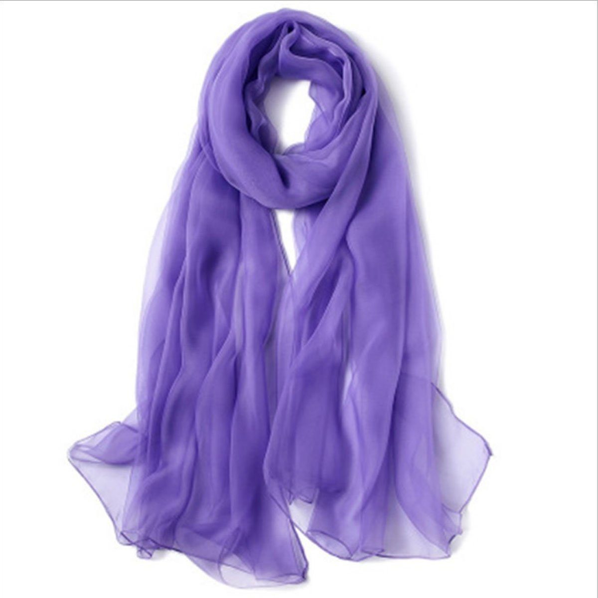 Einfarbig Schals,für Seide Lange Frauen Schal,Wrap Leichte Gefühl Seidenschal Jormftte Mehrfarbig2