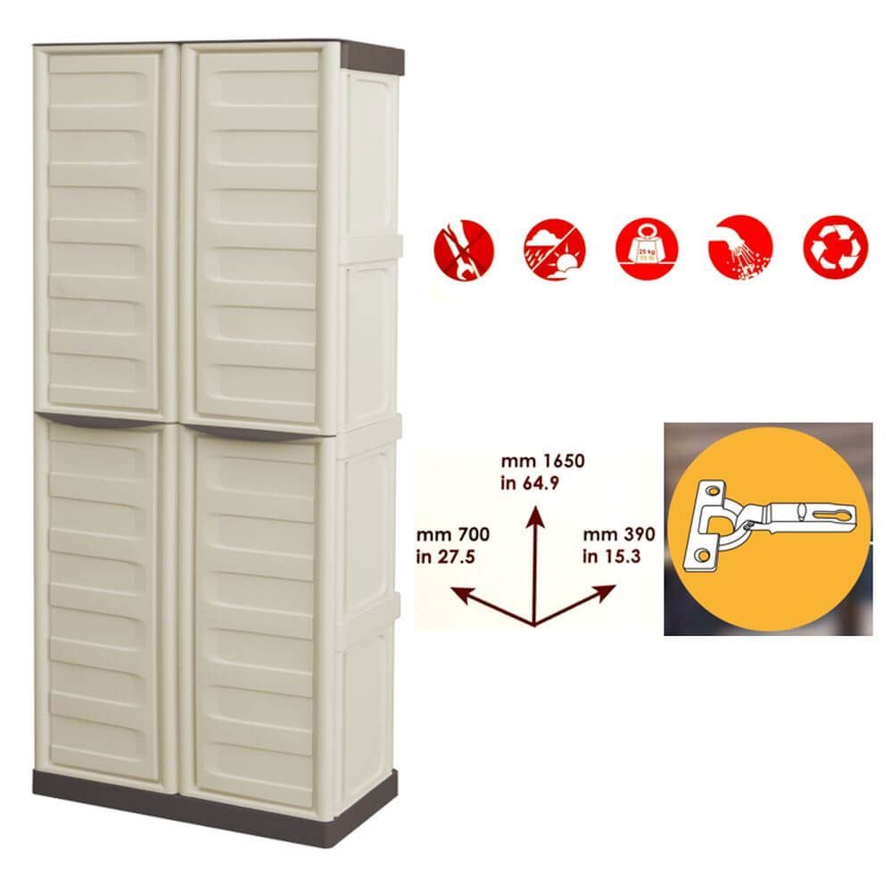GarPet GartenGeräteschrank Besenschrank Gartenschrank Kunststoff