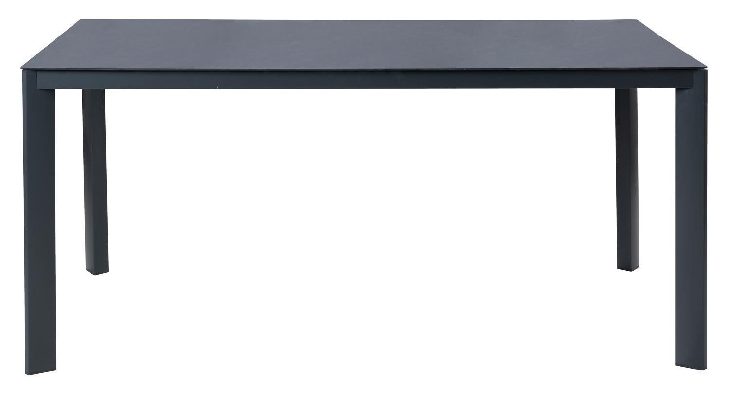 Outdoor Gartentisch LIVORNO, B 160 x T 90 cm, Anthrazit, Grau, Aluminium, Tischplatte aus 3D Sicherheitsglas