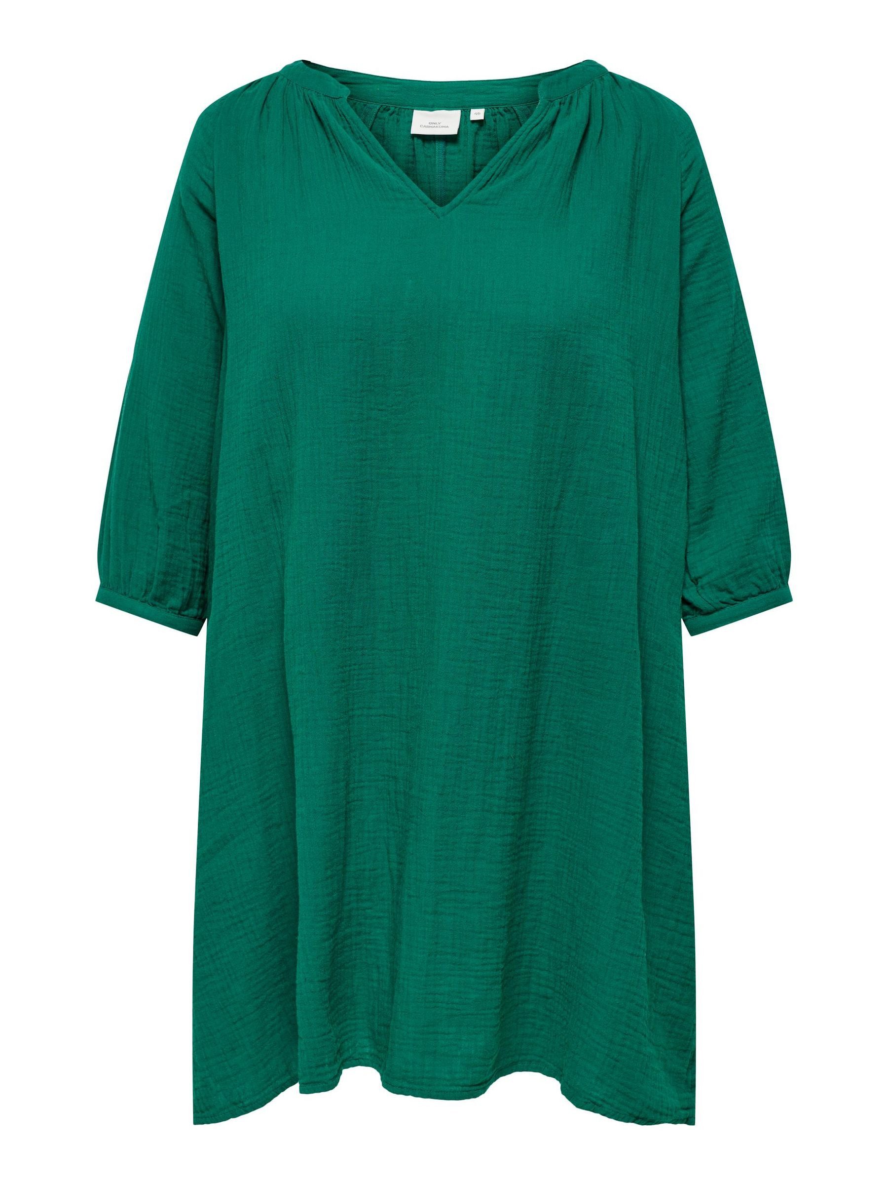 ONLY CARMAKOMA Shirtkleid Midi- V-Ausschnitt 3/4 Arm regular fit (lang) CARTHYRA 3/4 V-NECK KNEE DRESS WVN